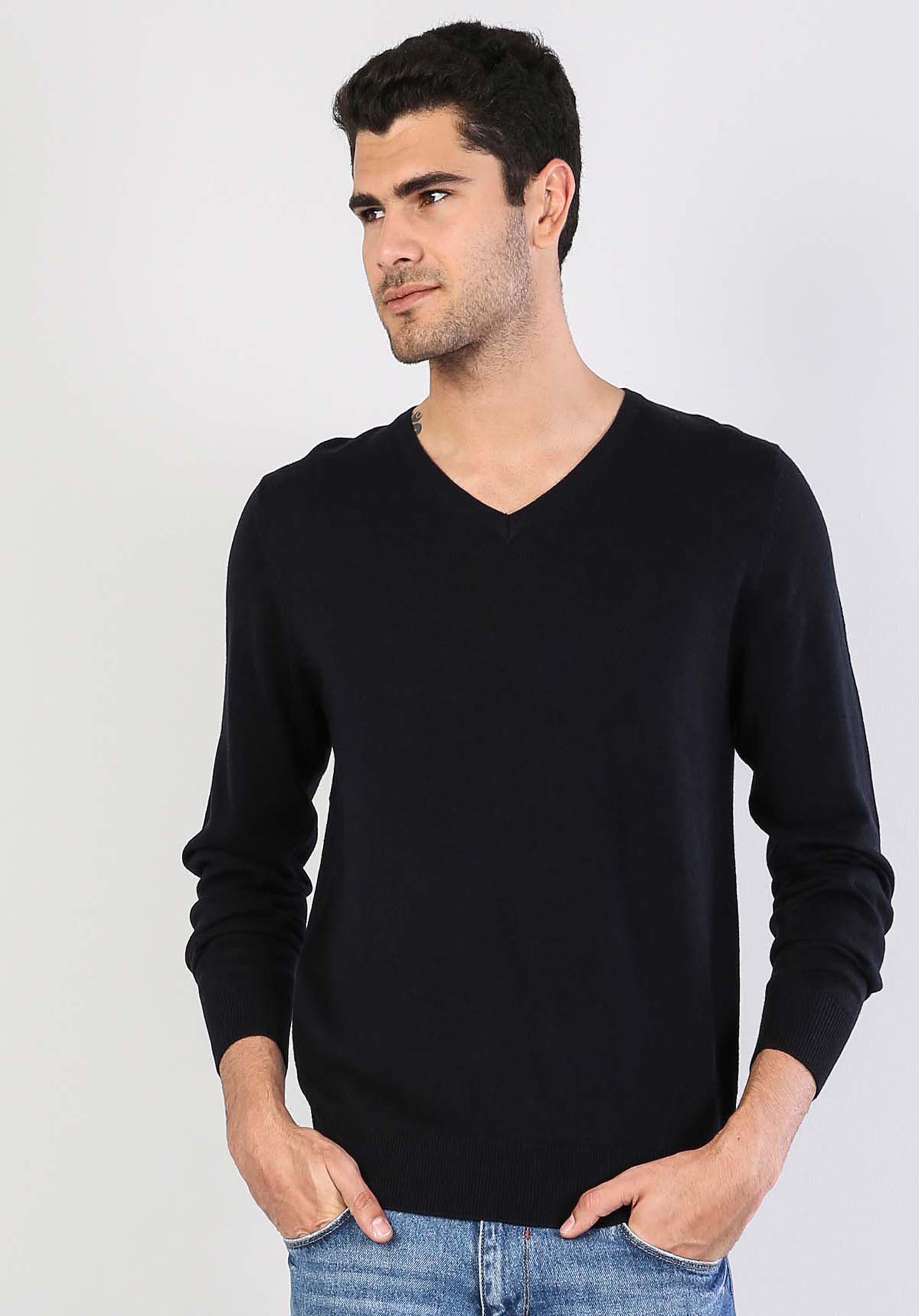 Regular Fit Yuvarlak Yaka  Erkek Lacivert Kazak Cl1023230