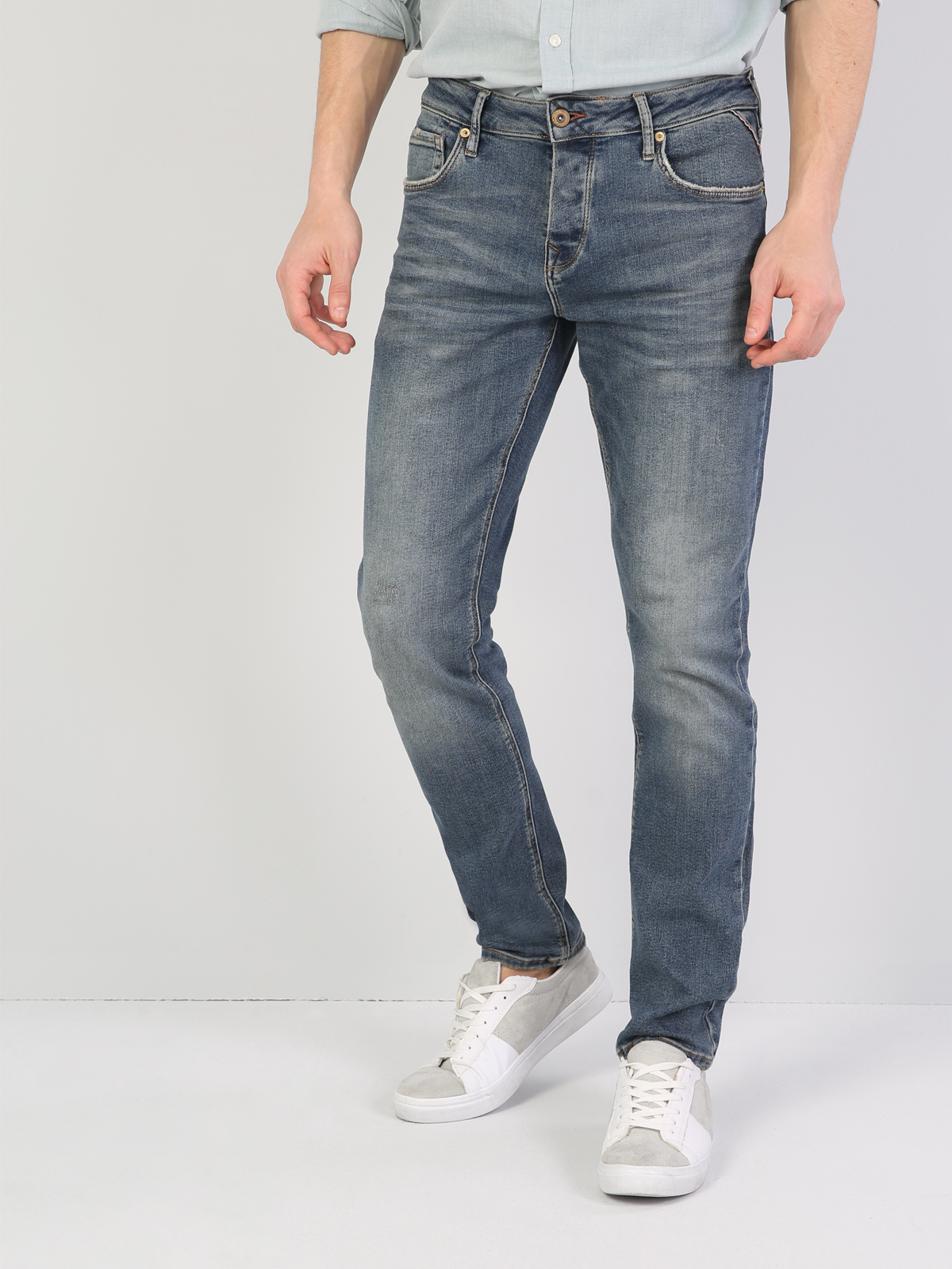 Colins 044 Karl Normal Kesim Mavi Jean Pantolon - 23890