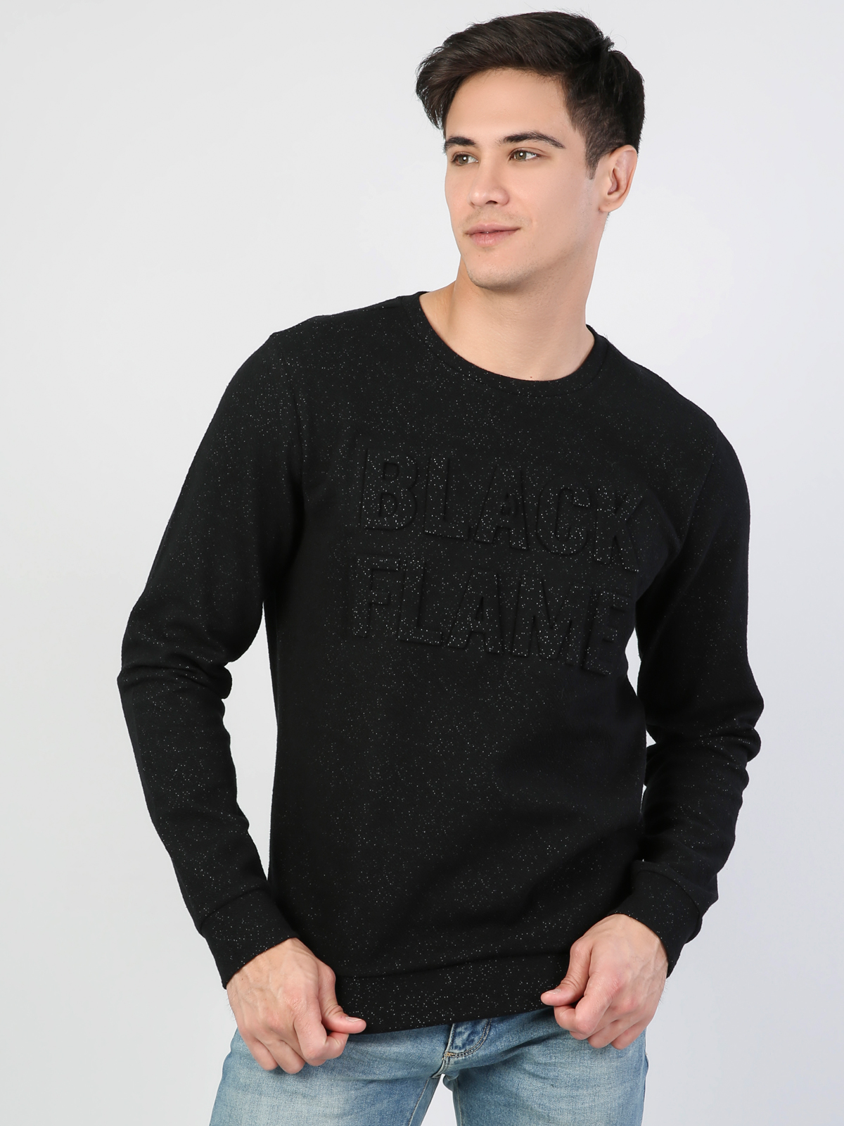 Colins Regular Fit Erkek Siyah Sweatshirt. 2