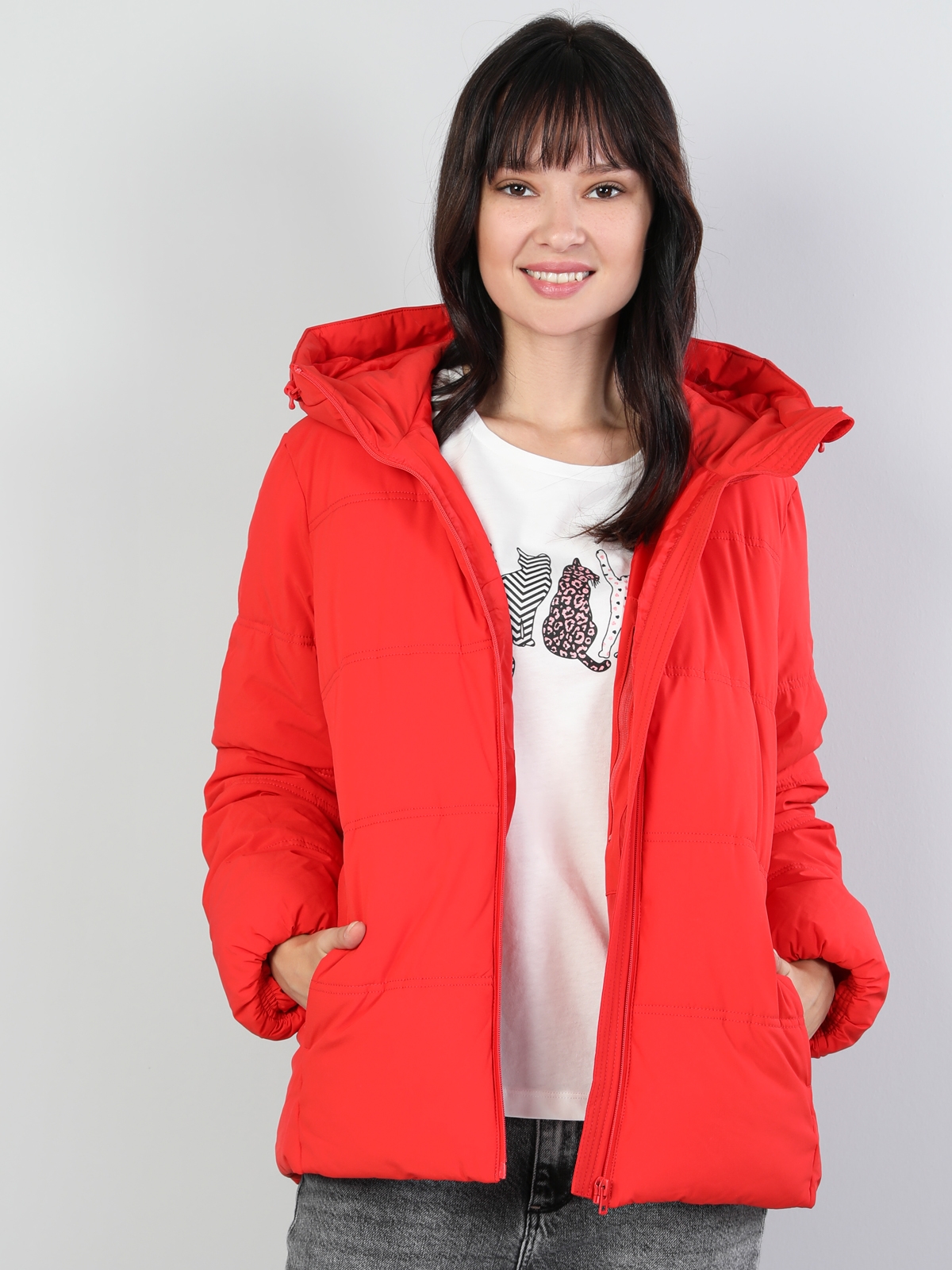 Colins Red Woman Jackets. 1