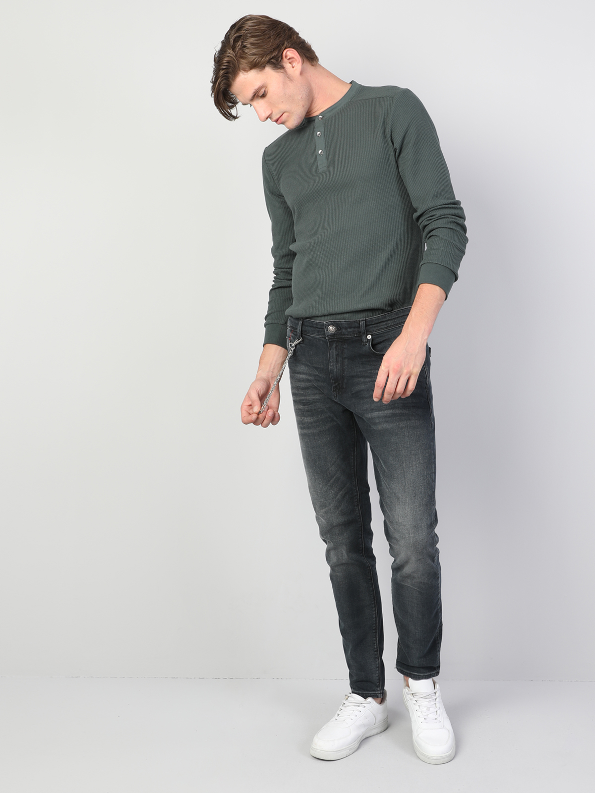041 Danny Düşük Bel Dar Paça Slim Fit Koyu Mavi Erkek Jean Pantolon