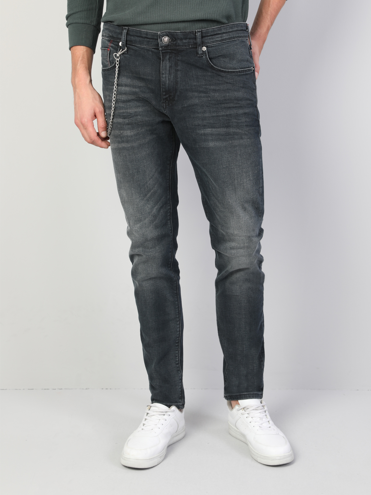 041 Danny Düşük Bel Dar Paça Slim Fit Koyu Mavi Erkek Jean Pantolon