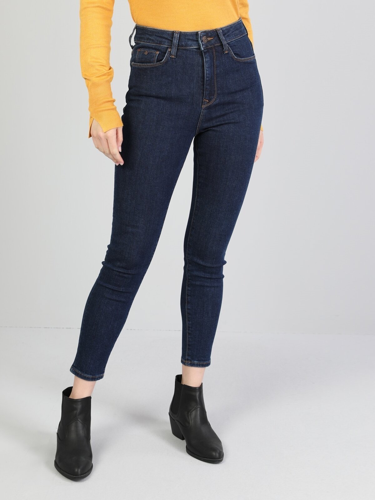 Colins 760 Dıana Yüksek Bel Dar Paça Super Slim Fit Mavi Kadın Jean Pantolon. 1