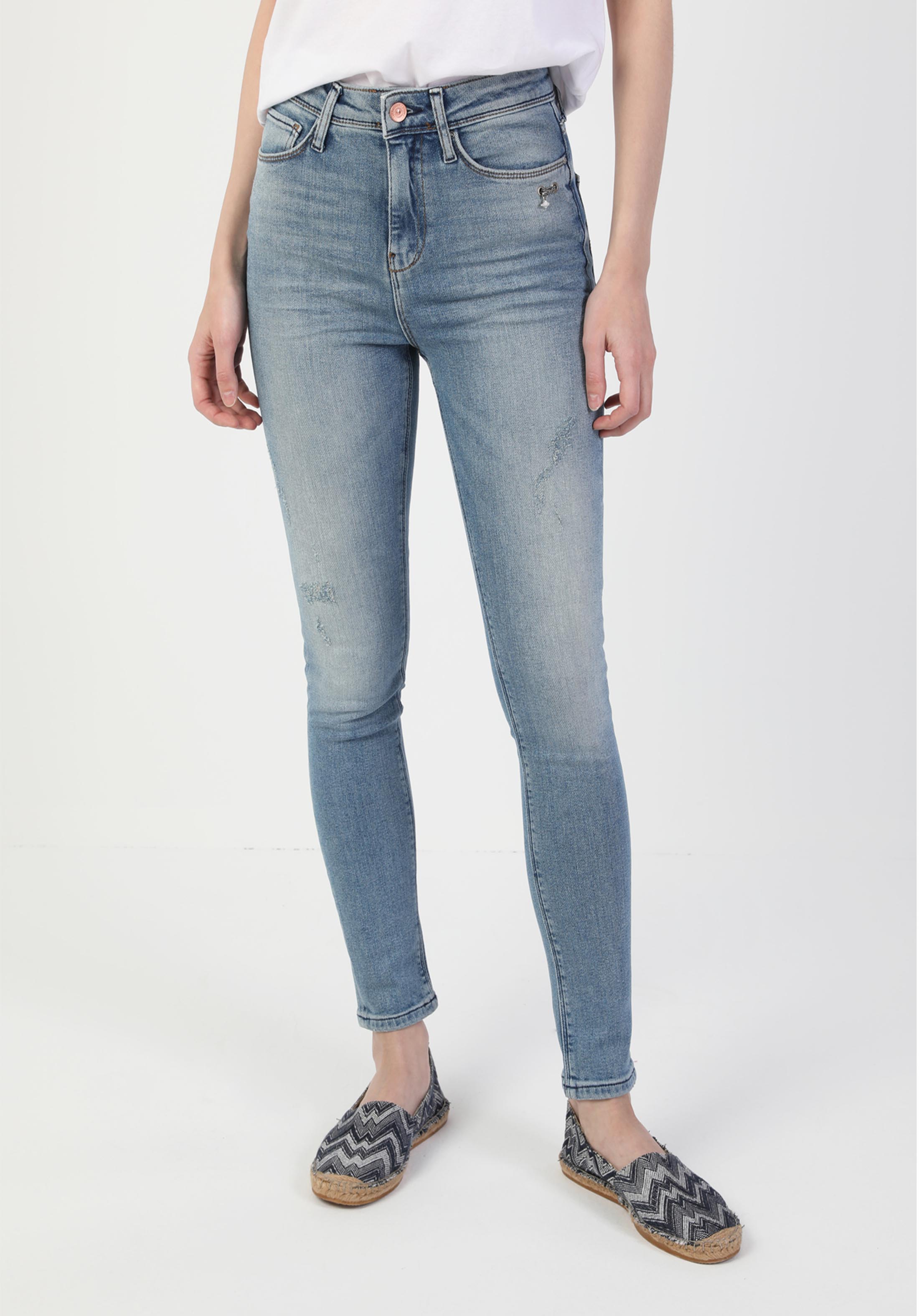Super Slim Fit Yüksel Bel Dar Paça Kadın İndigo Jean Pantolon