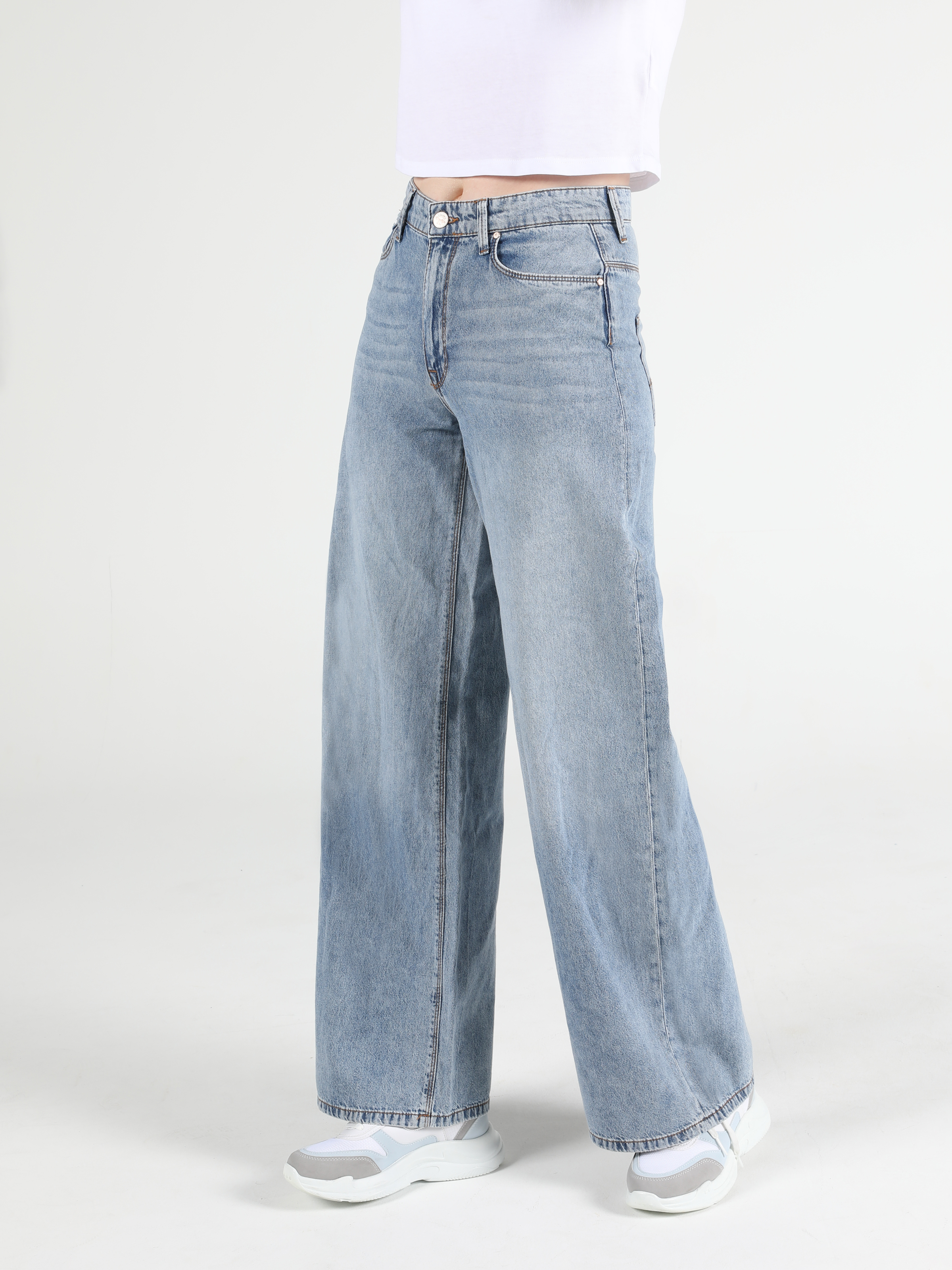 Colins Vıta Orta Bel Wide Leg Regular Fit Jean Kadın Jean Pantolon. 1