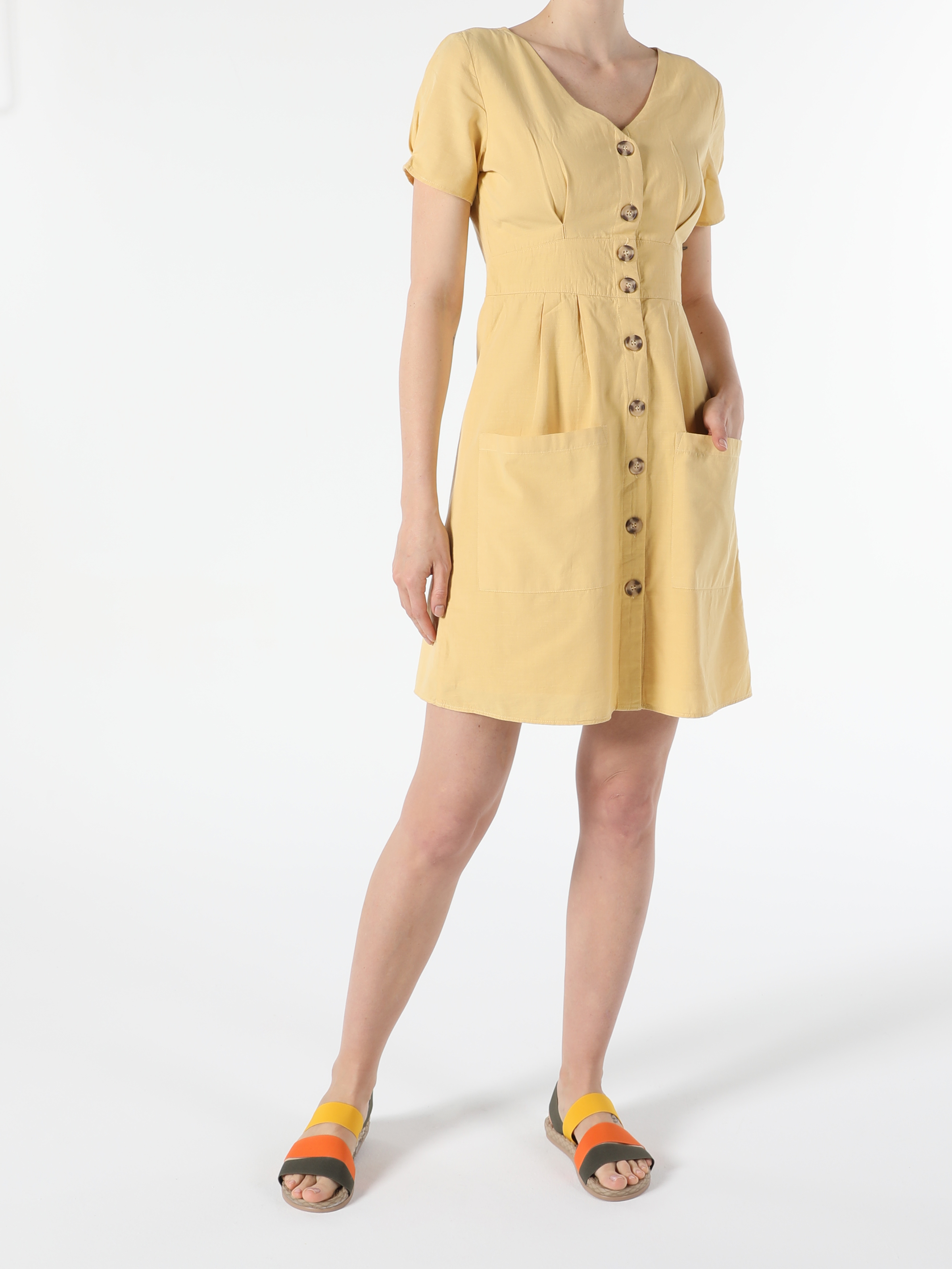 Colins Sarı Kadın Elbise. 2