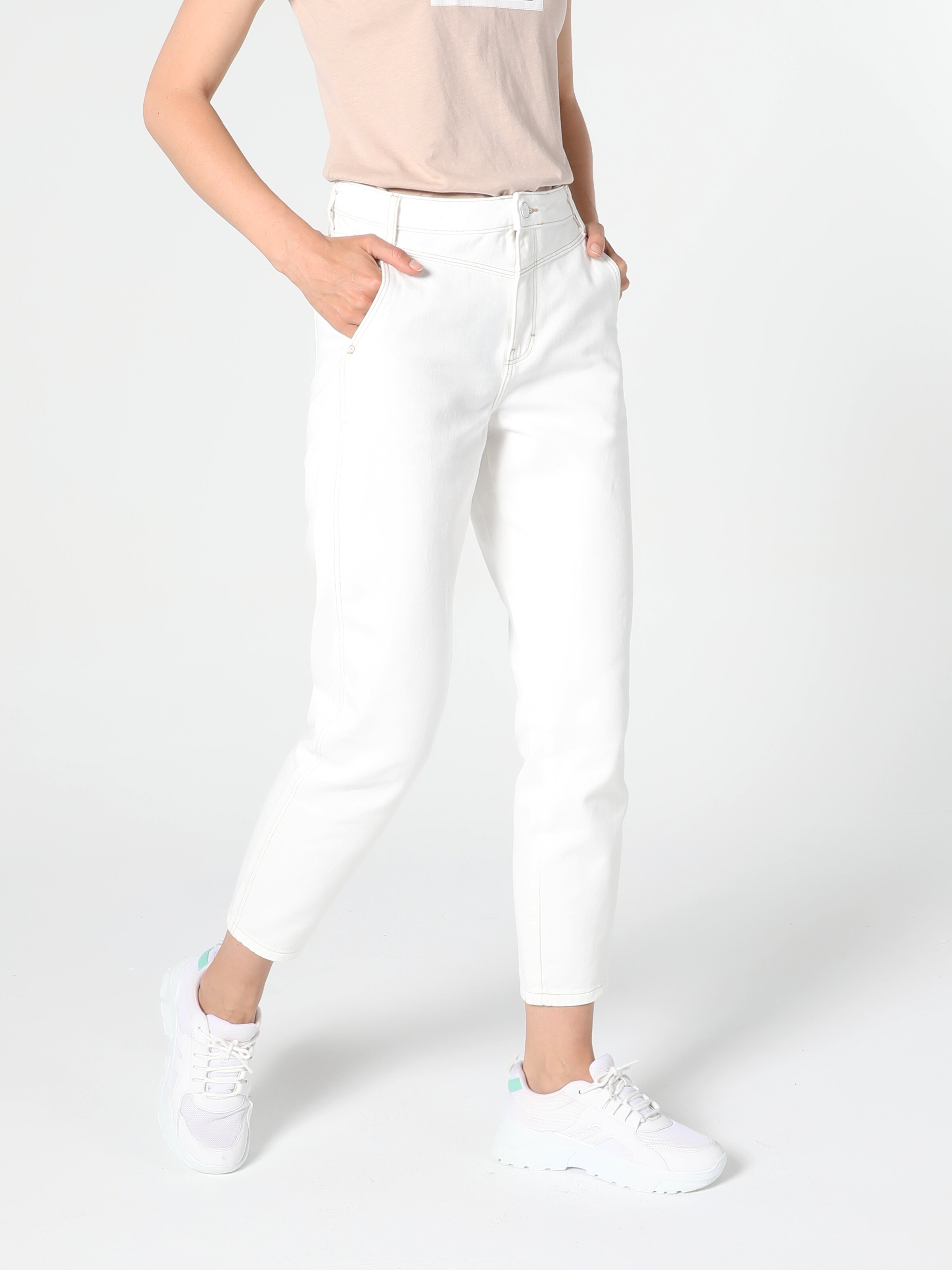 896 Maria Yüksek Bel Daralan Paça Mom Fit Kadın Jean Pantolon Cl1055544