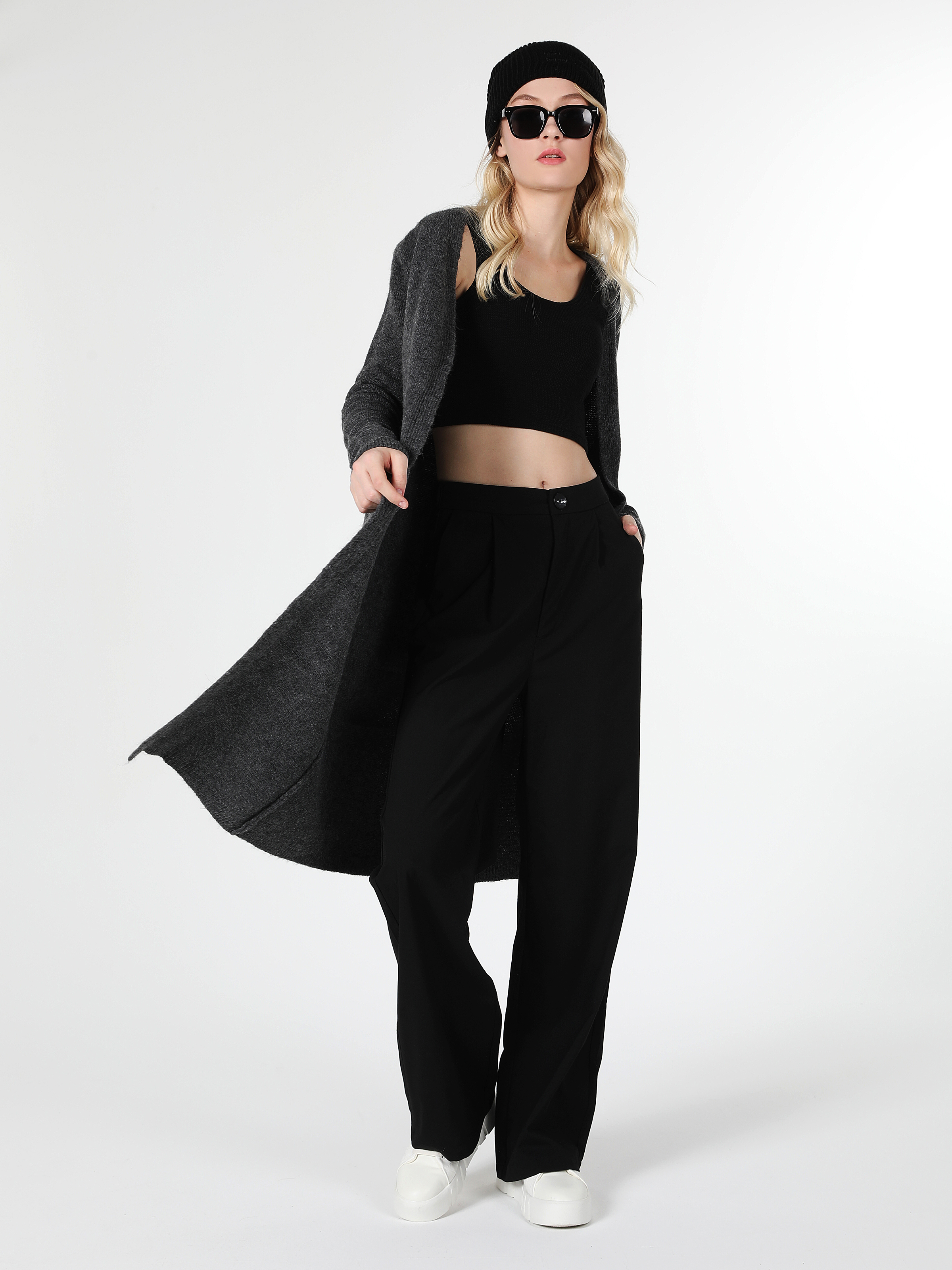 Regular Fit   Kadın Antrasit Hırka