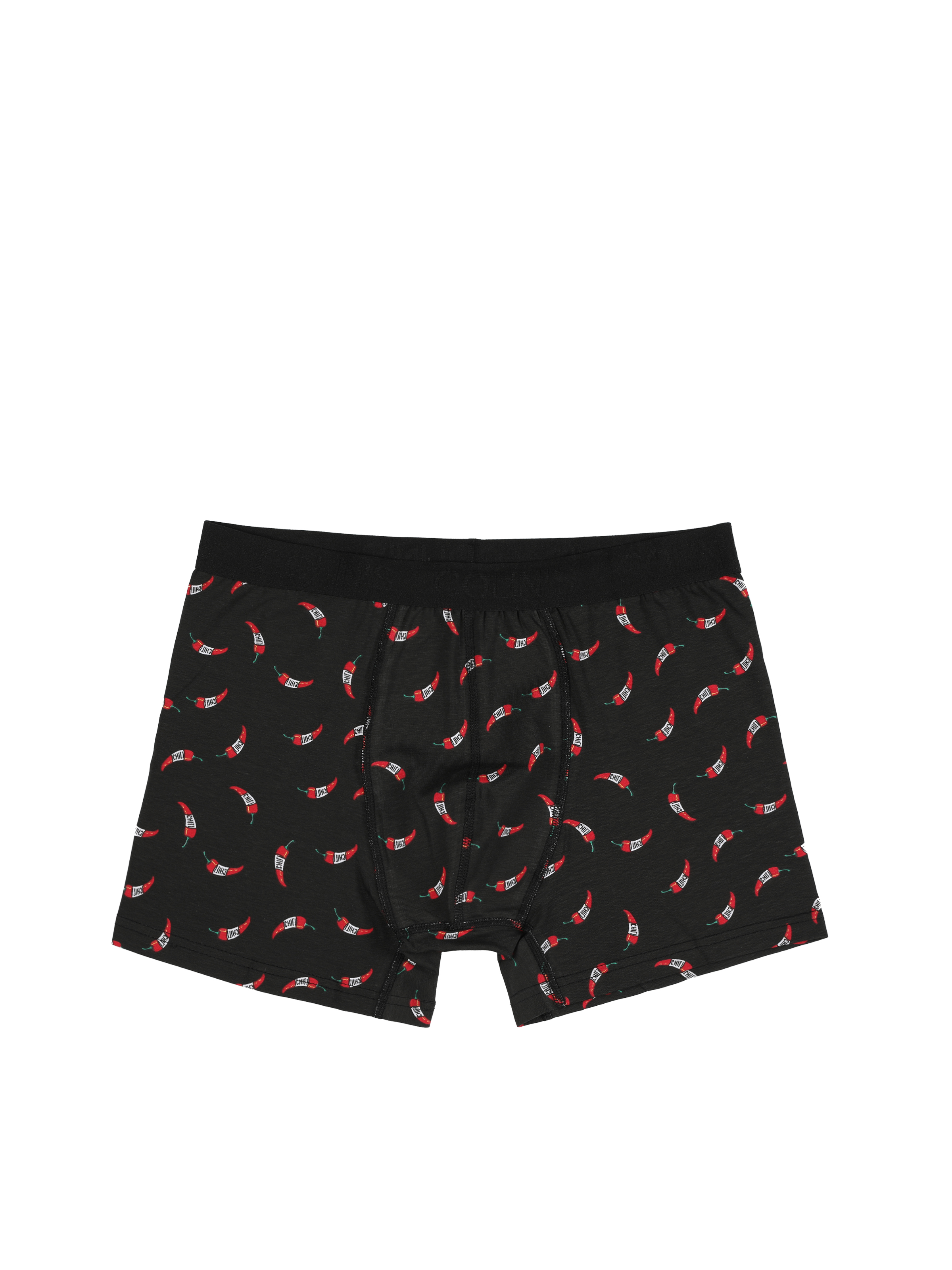 Modern Fit Baskılı Erkek Siyah Boxer