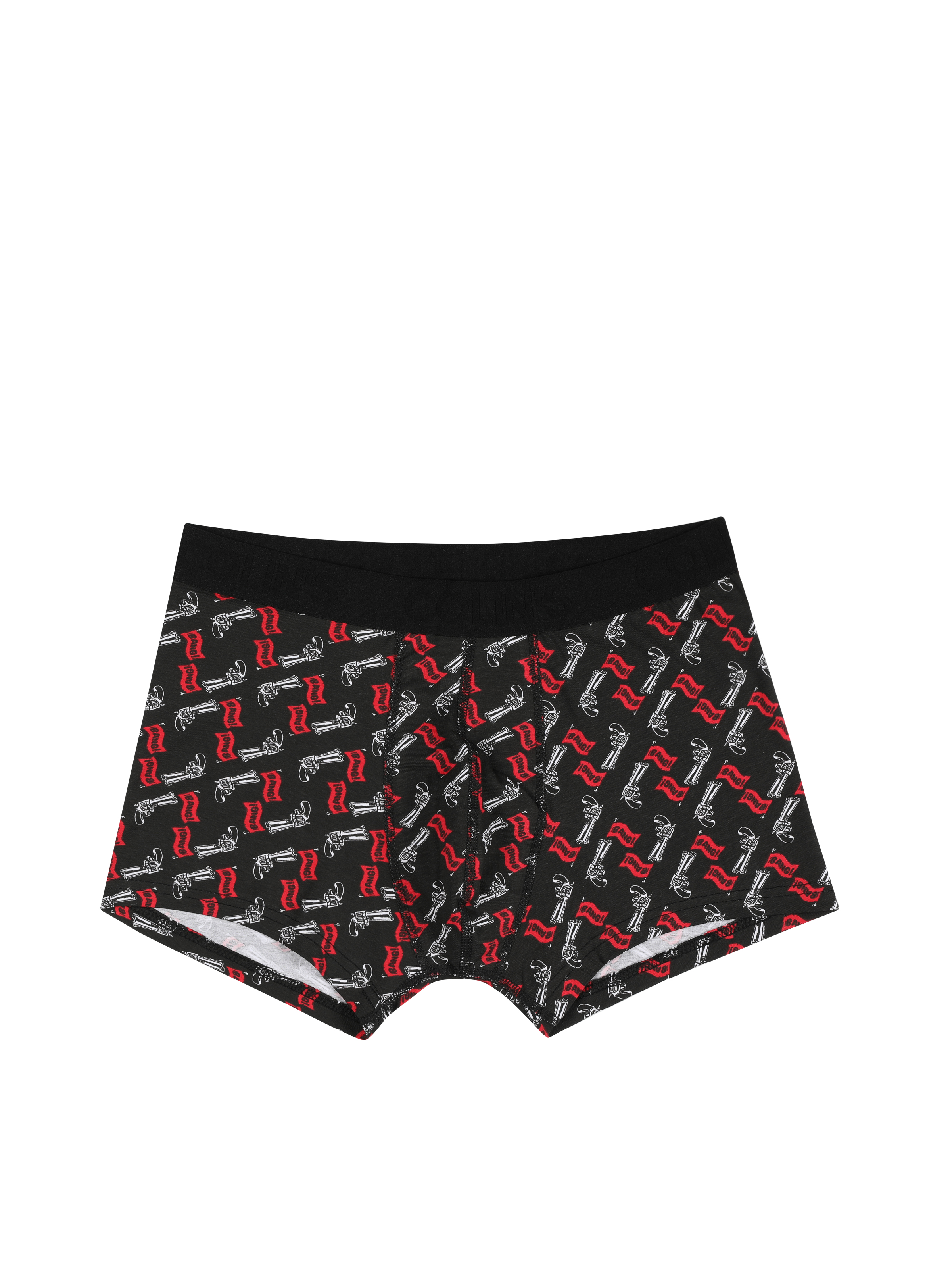 Modern Fit Baskılı Erkek Siyah Boxer