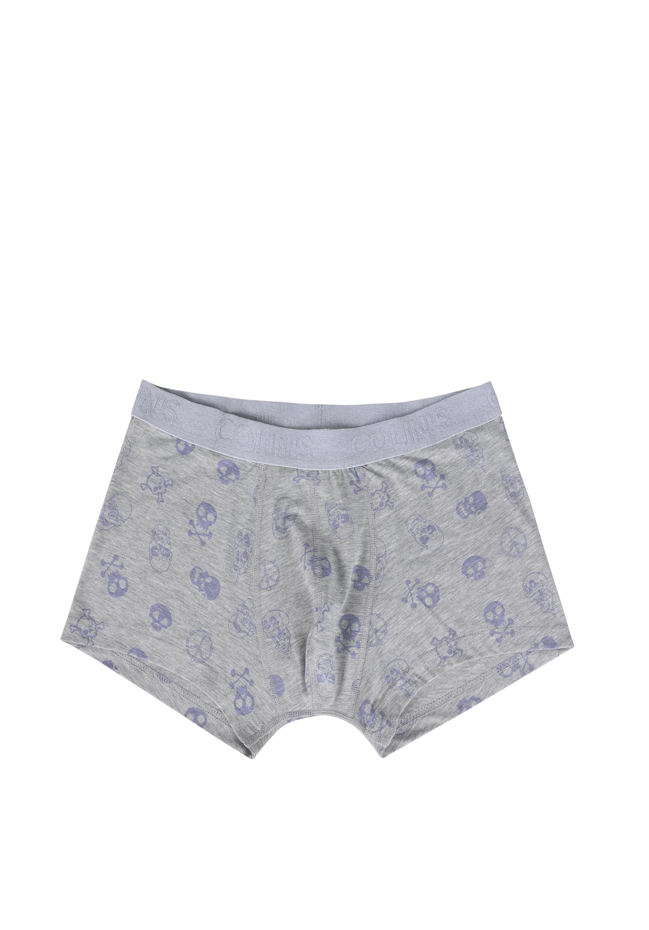 Modern Fit Baskılı Erkek Gri Boxer