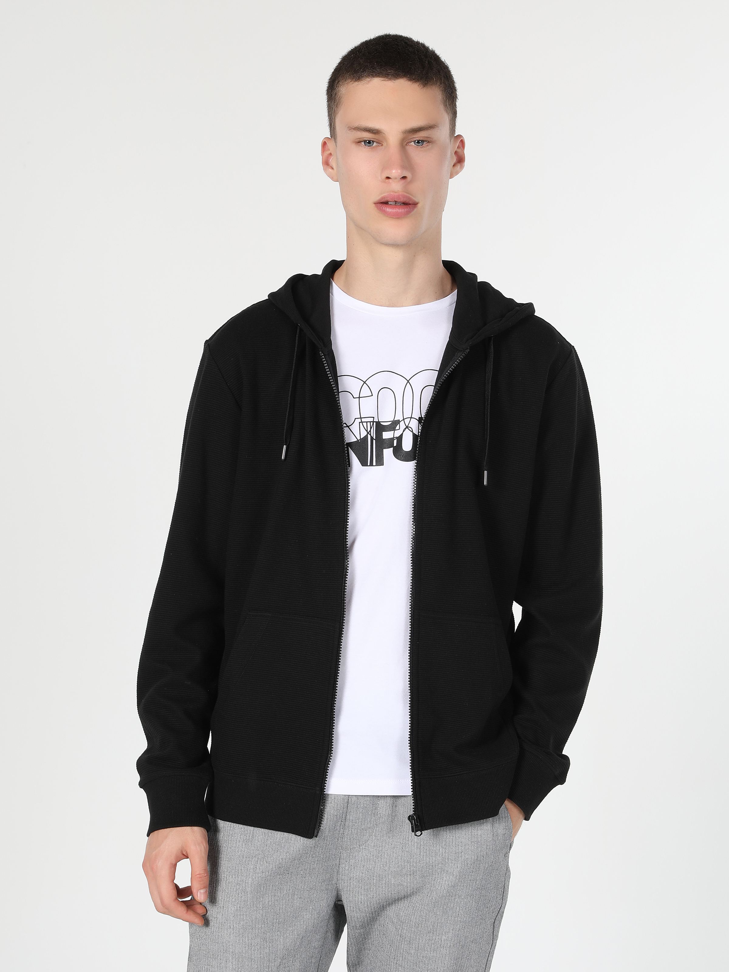 Regular Fit   Erkek Siyah Sweatshirt Cl1045425