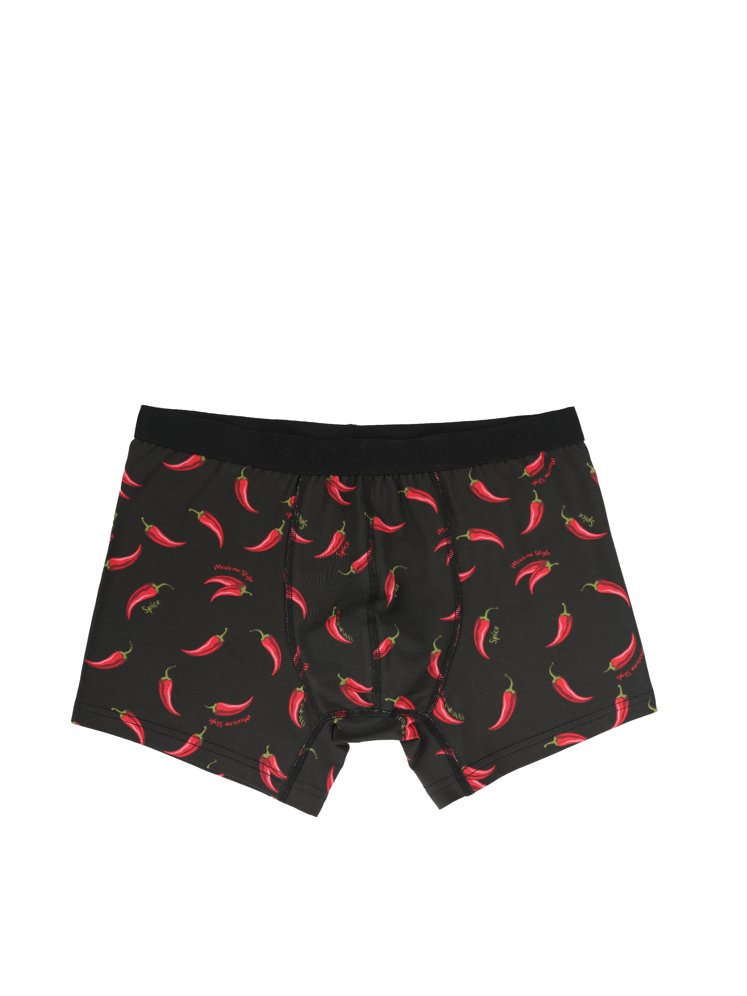 Modern Fit Baskılı Erkek Siyah Boxer