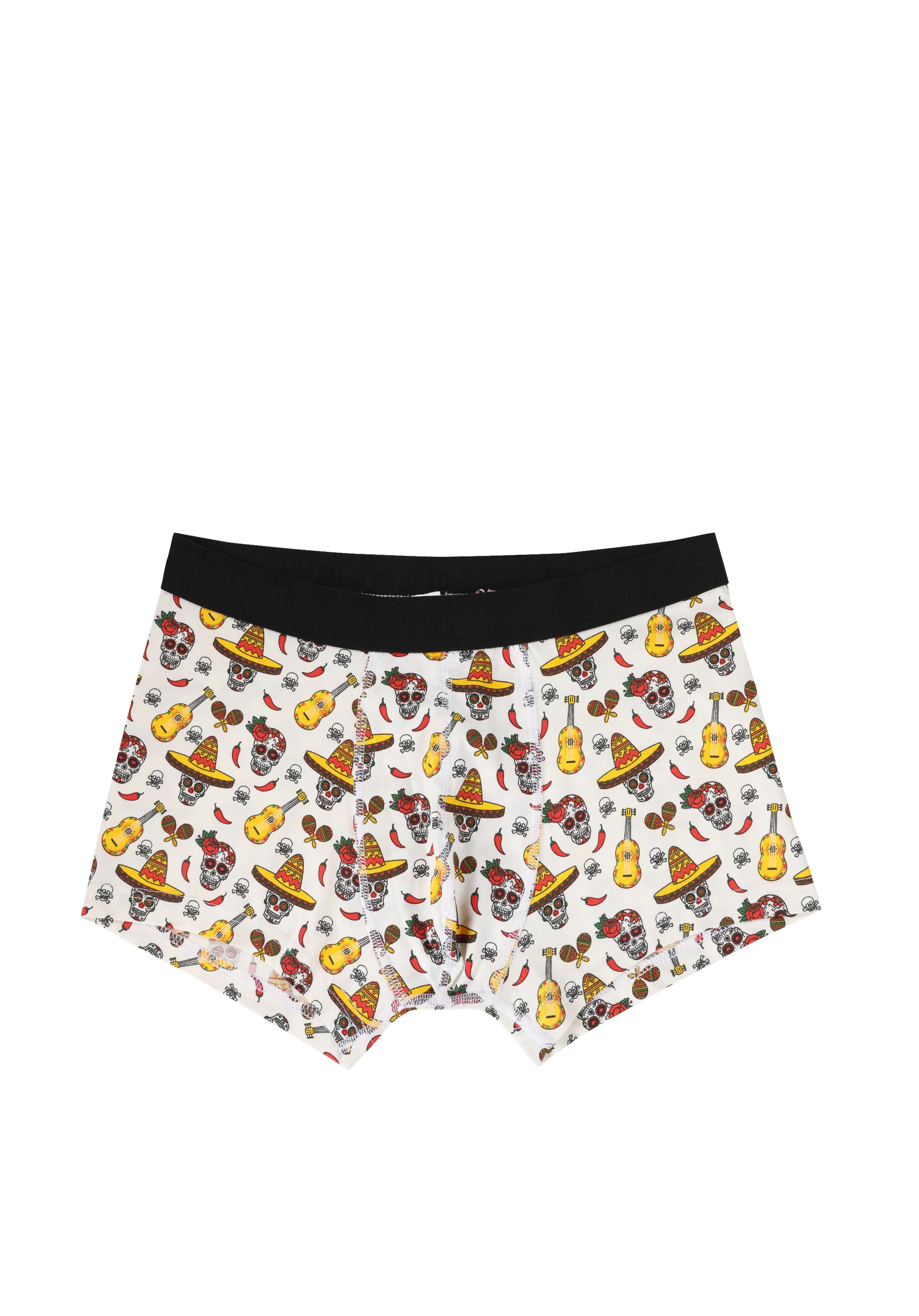 Modern Fit Baskılı Erkek Ekru Boxer