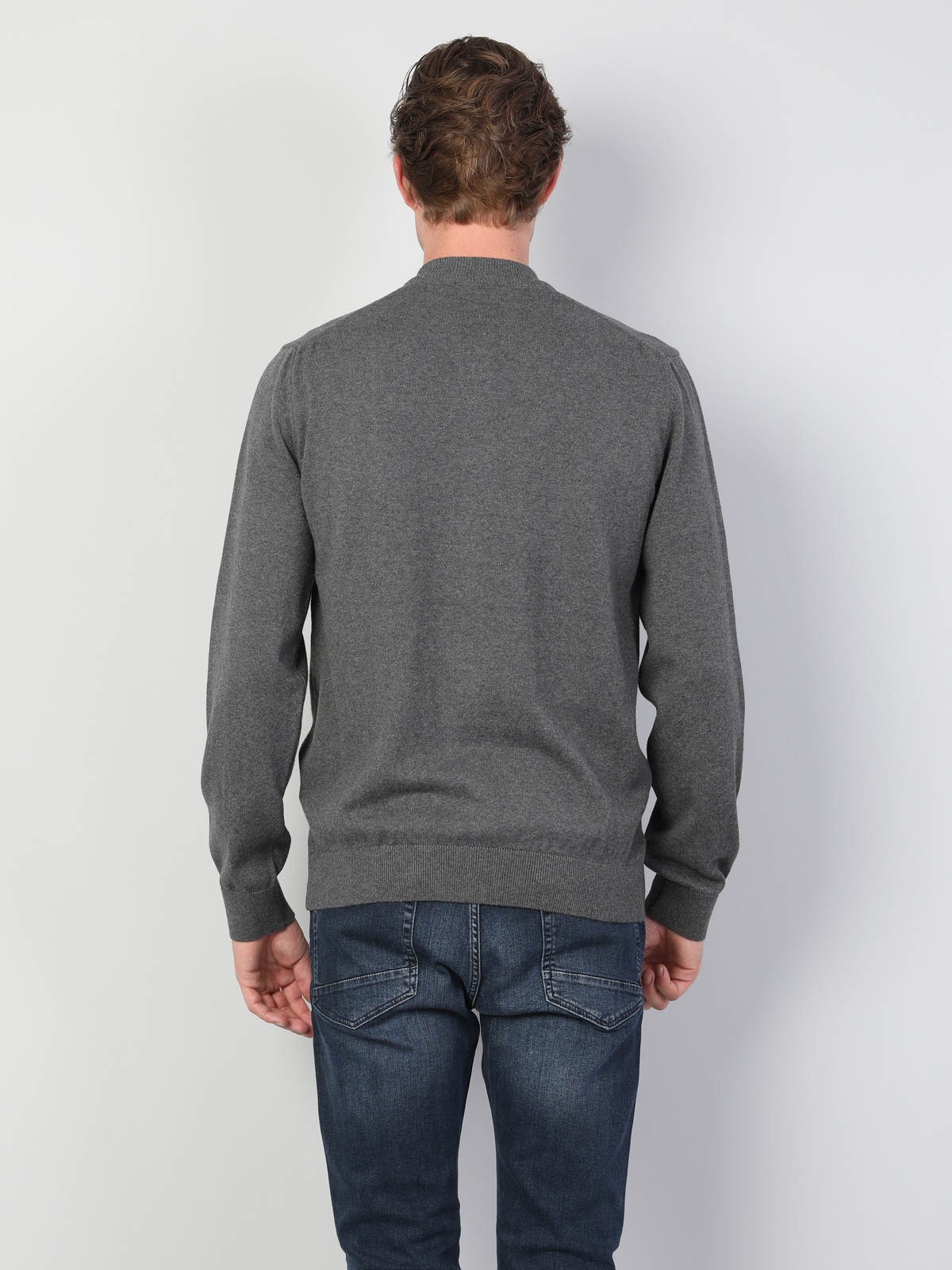 Regular Fit   Erkek Gri Hırka Cl1045579