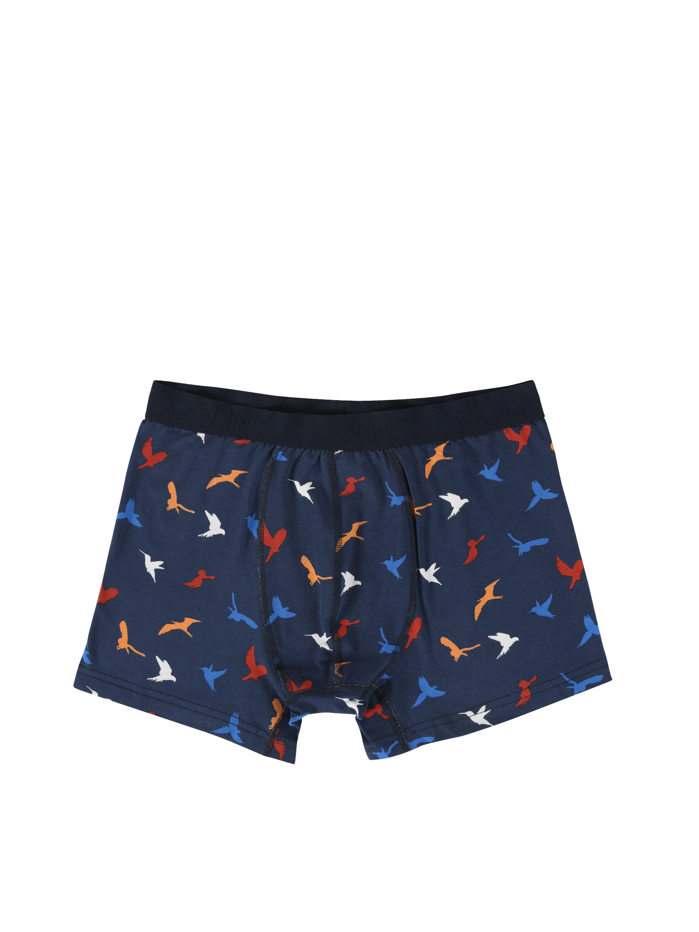 Modern Fit Baskılı Erkek Mavi Boxer