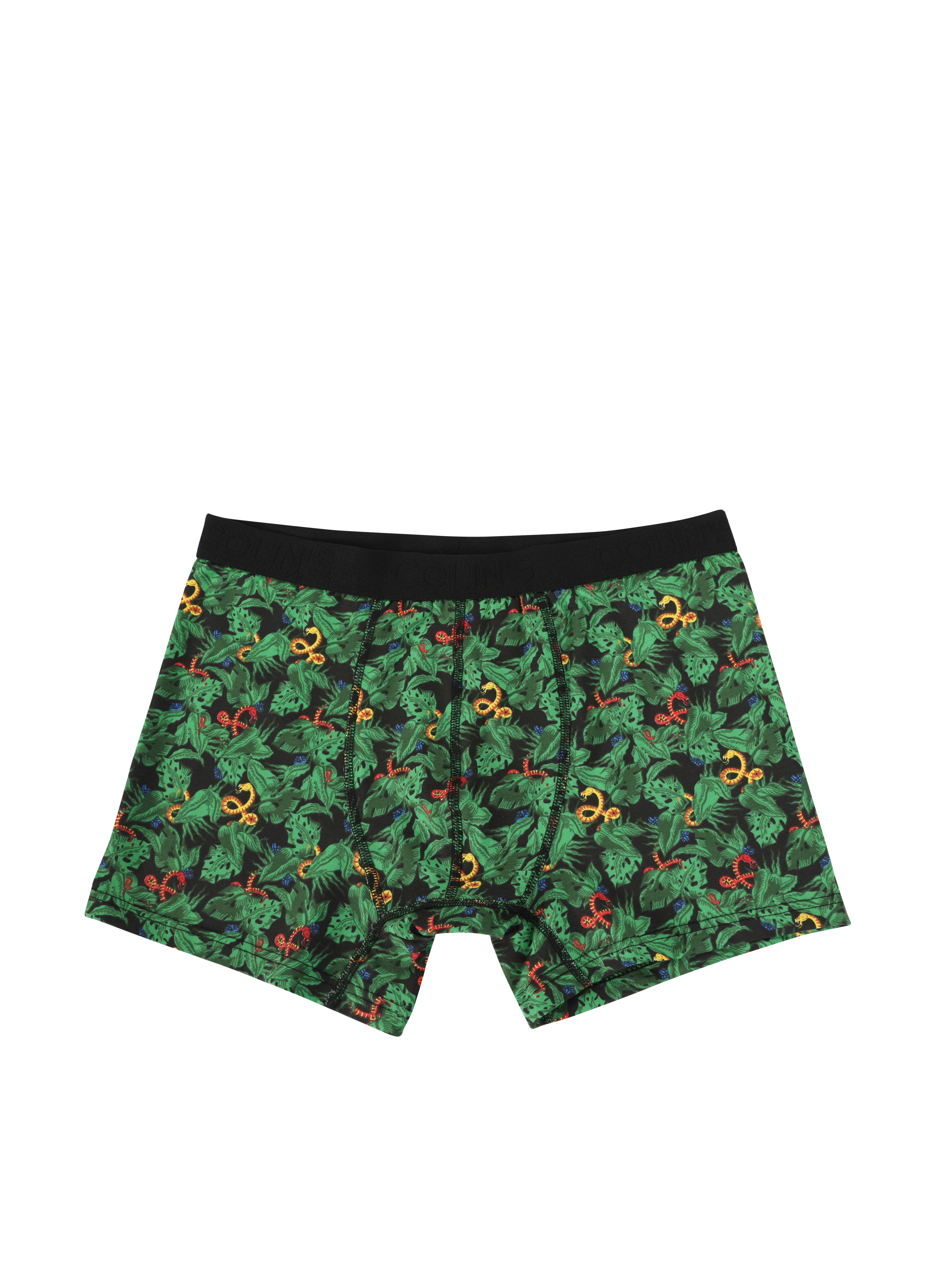 Modern Fit Baskılı Erkek Siyah Boxer