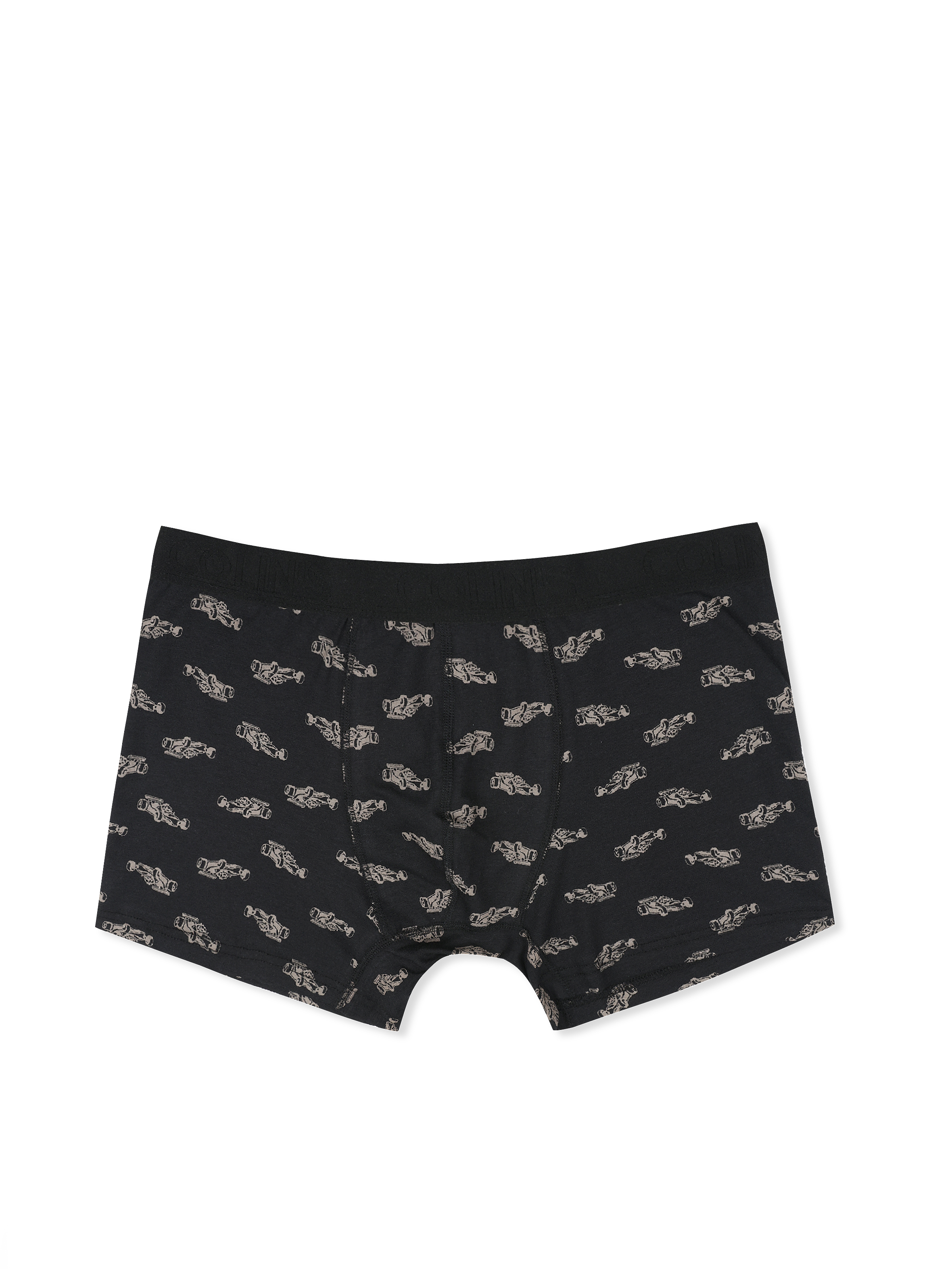 Modern Fit Baskılı Erkek Siyah Boxer