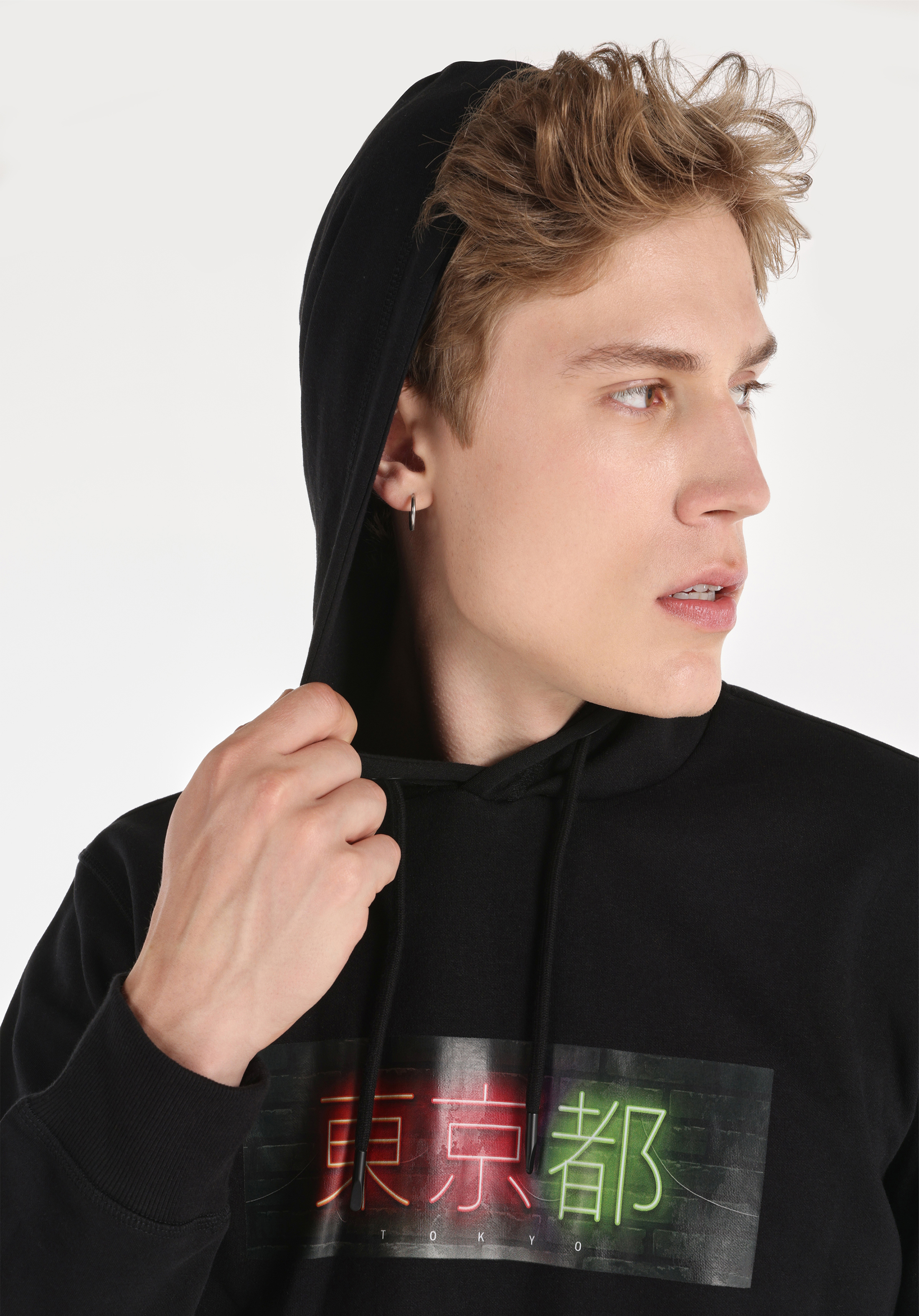 Regular Fit   Erkek Siyah Sweatshirt