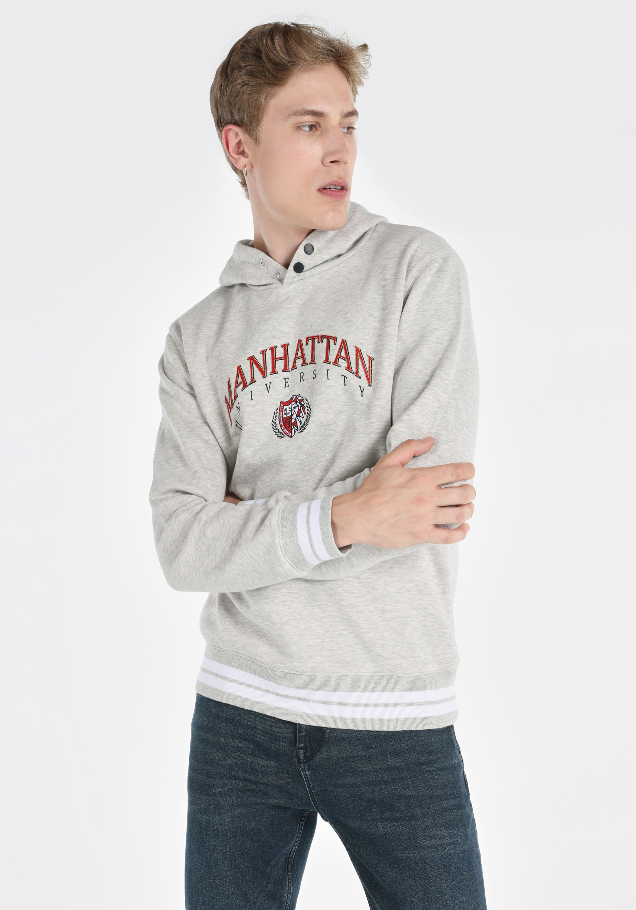 Regular Fit   Erkek Gri Sweatshirt