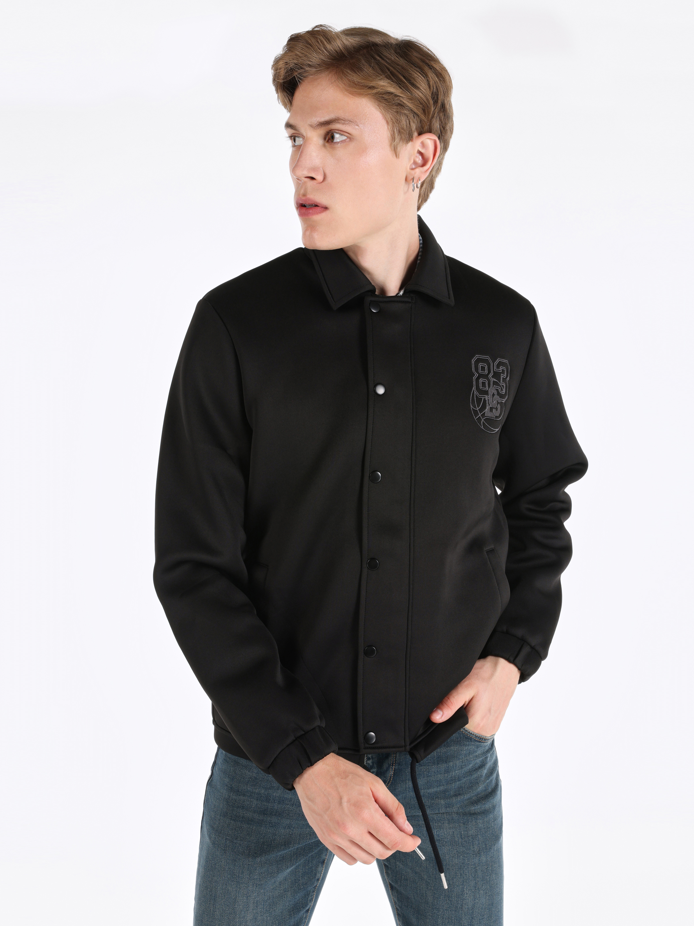 Regular Fit    Erkek Siyah Ceket