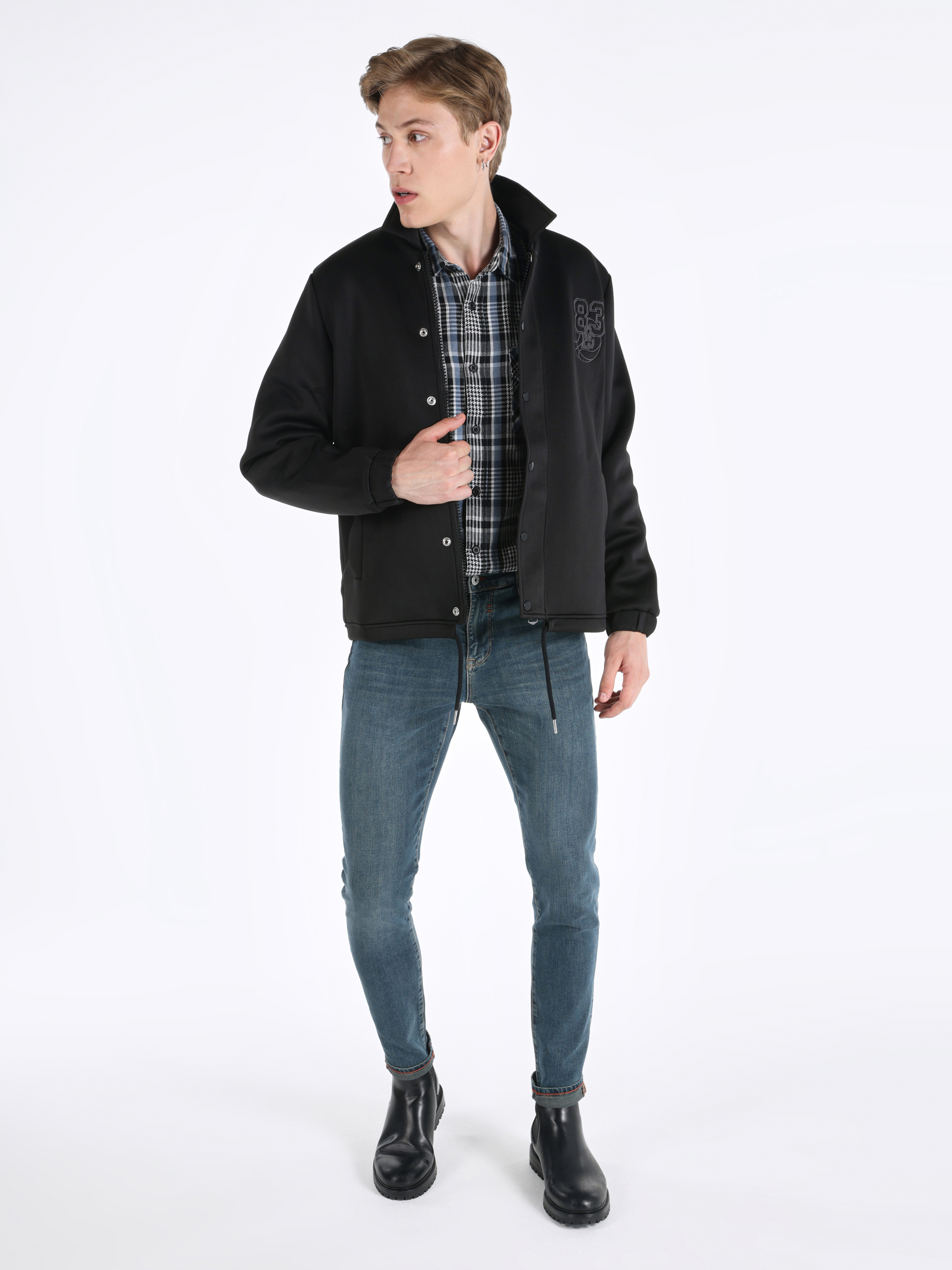 Regular Fit    Erkek Siyah Ceket