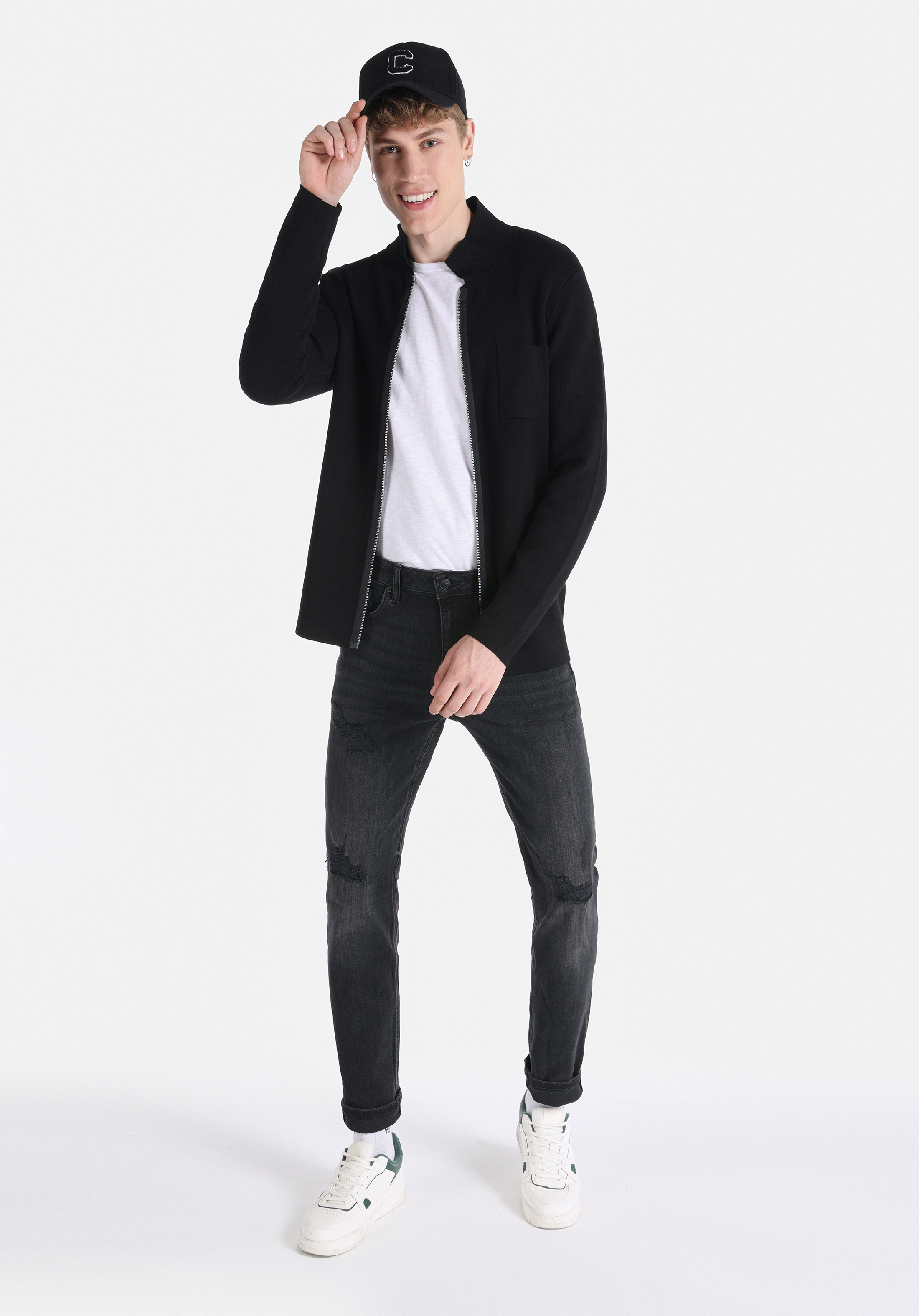 Slim Fit   Erkek Siyah Hırka Cl1064874