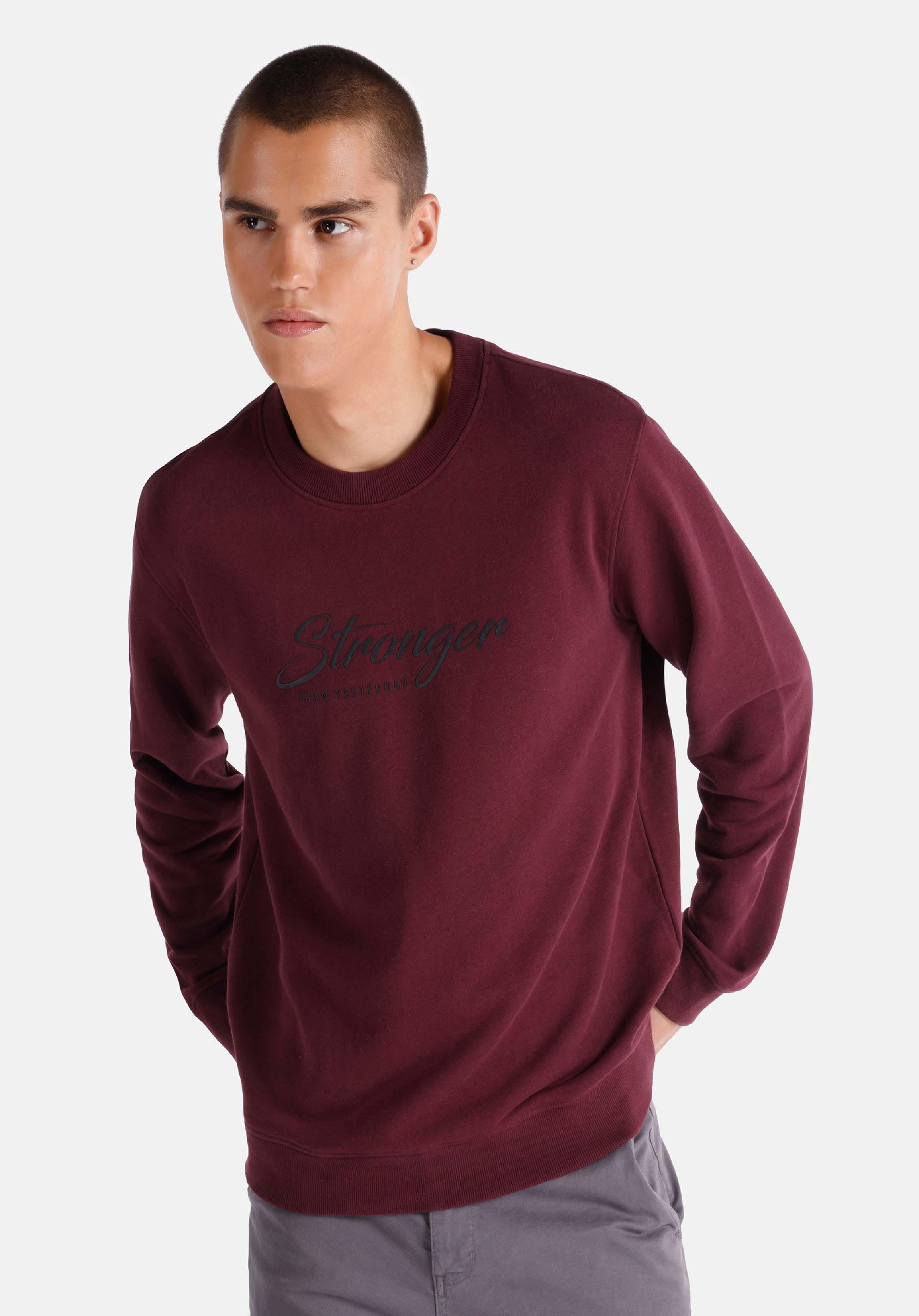 Regular Fit   Erkek Bordo Sweatshirt