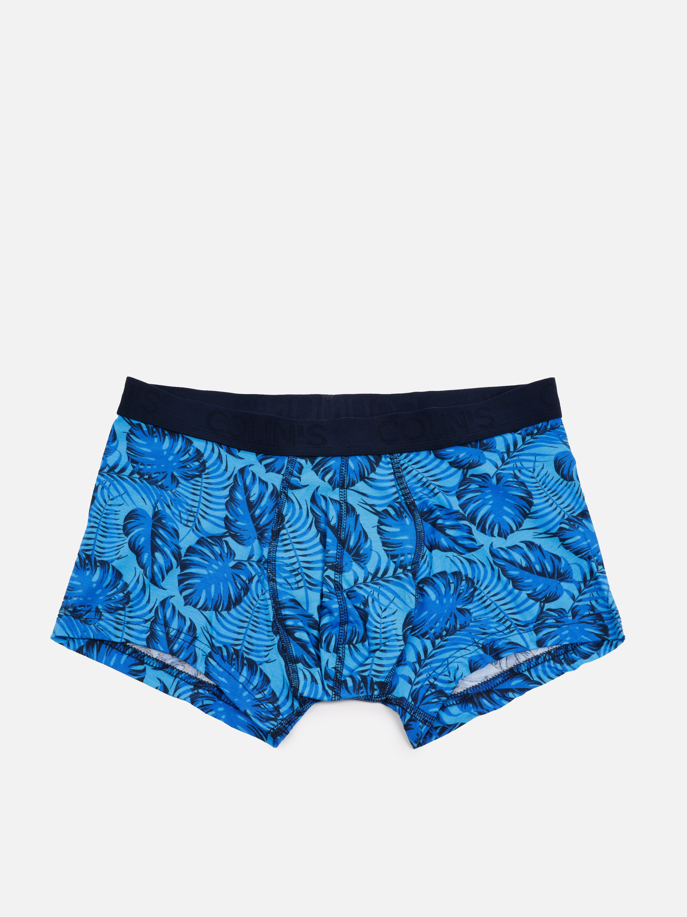 Modern Fit Baskılı Erkek Mavi Boxer