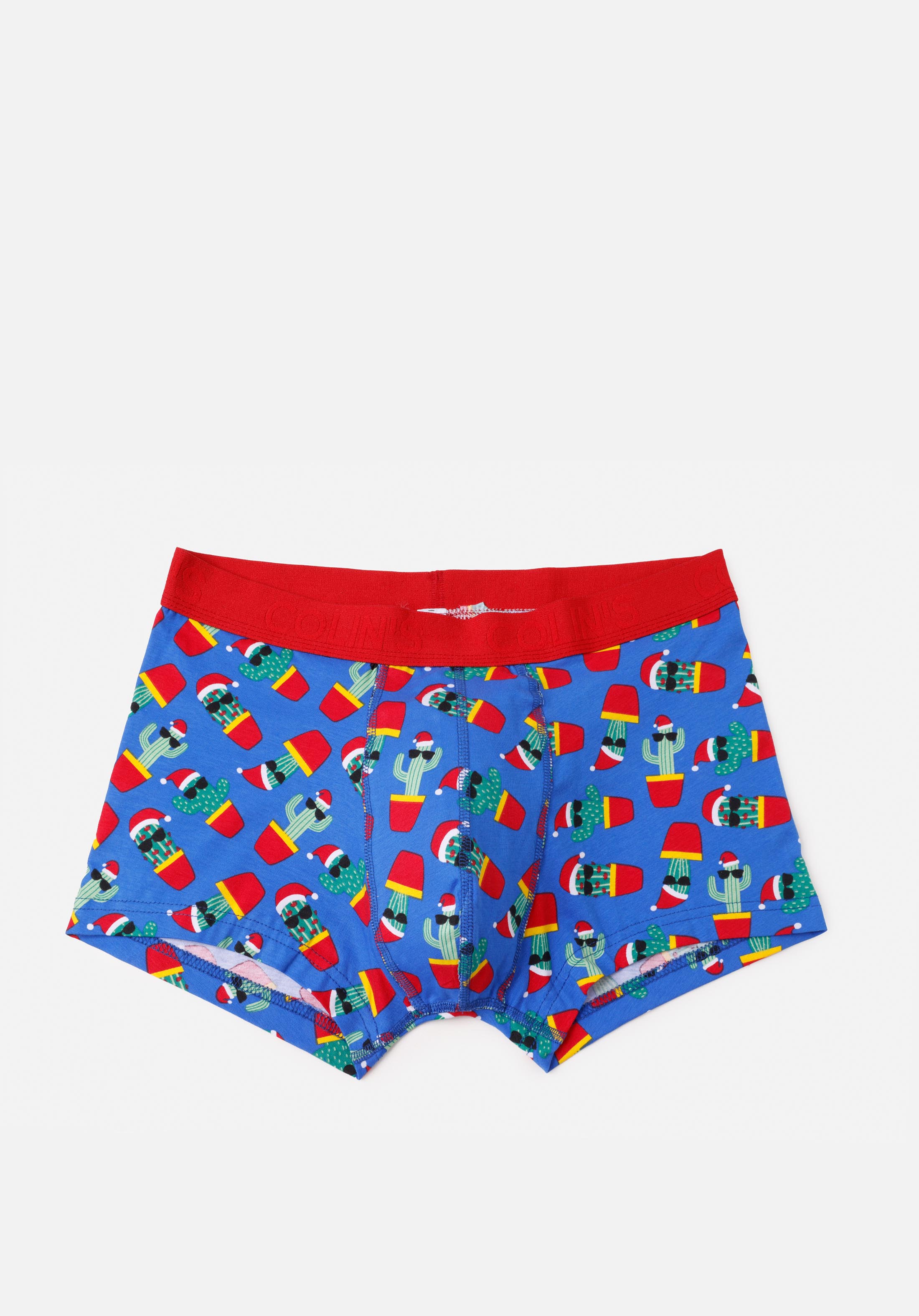 Modern Fit Baskılı Erkek Mavi Boxer