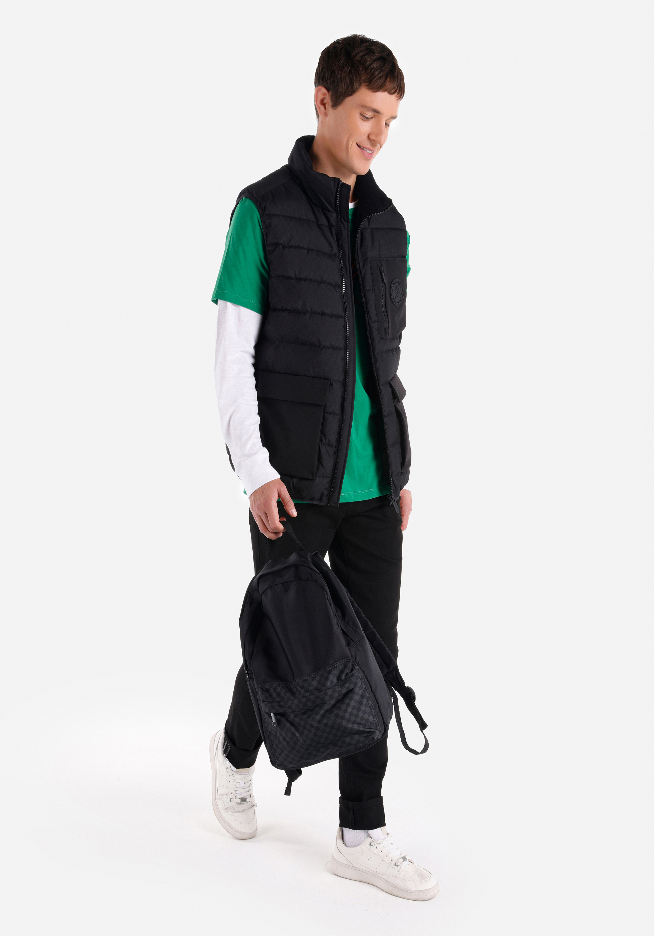 Regular Fit     Erkek Siyah Yelek