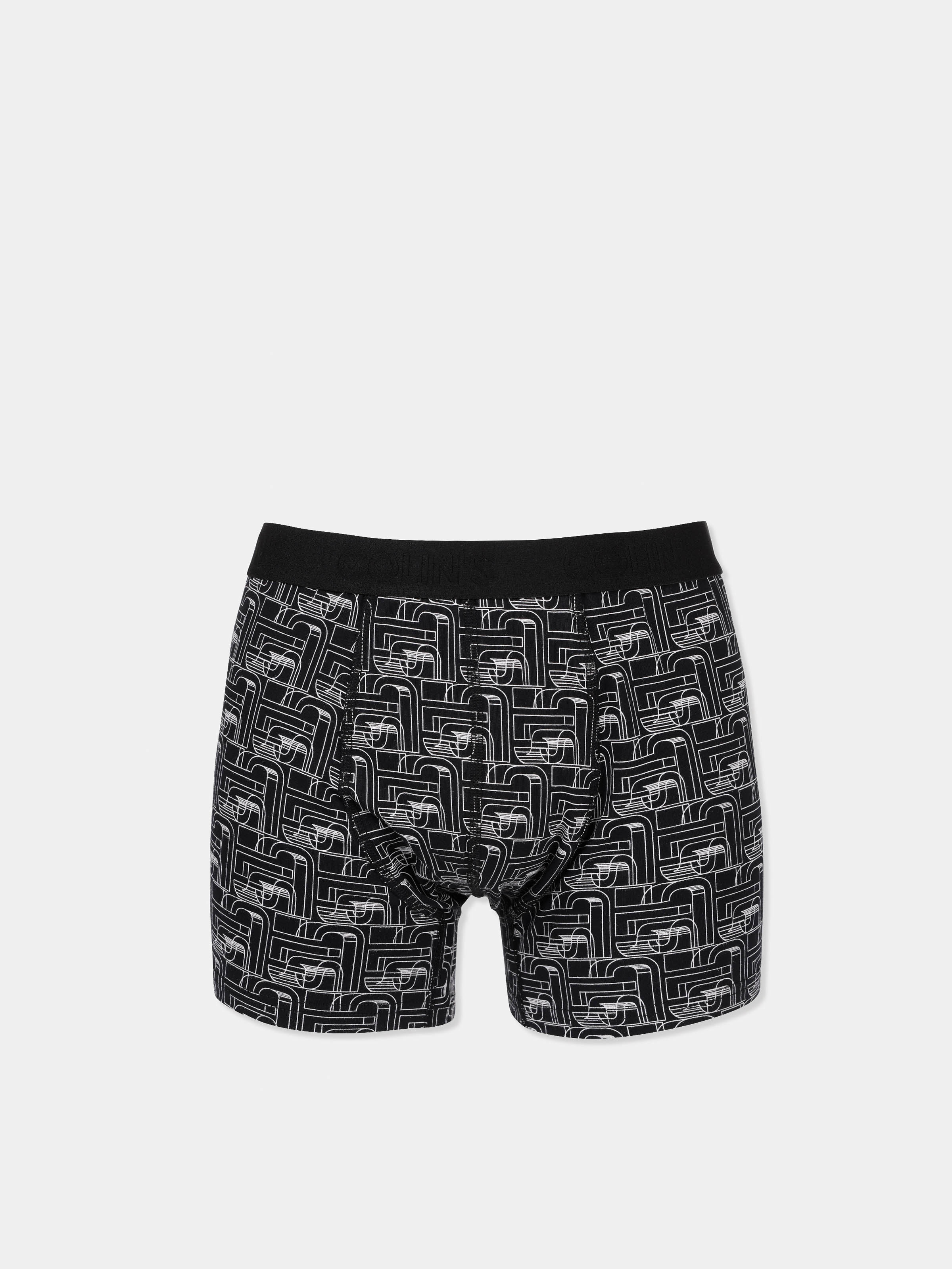 Modern Fit Baskılı Erkek Siyah Boxer