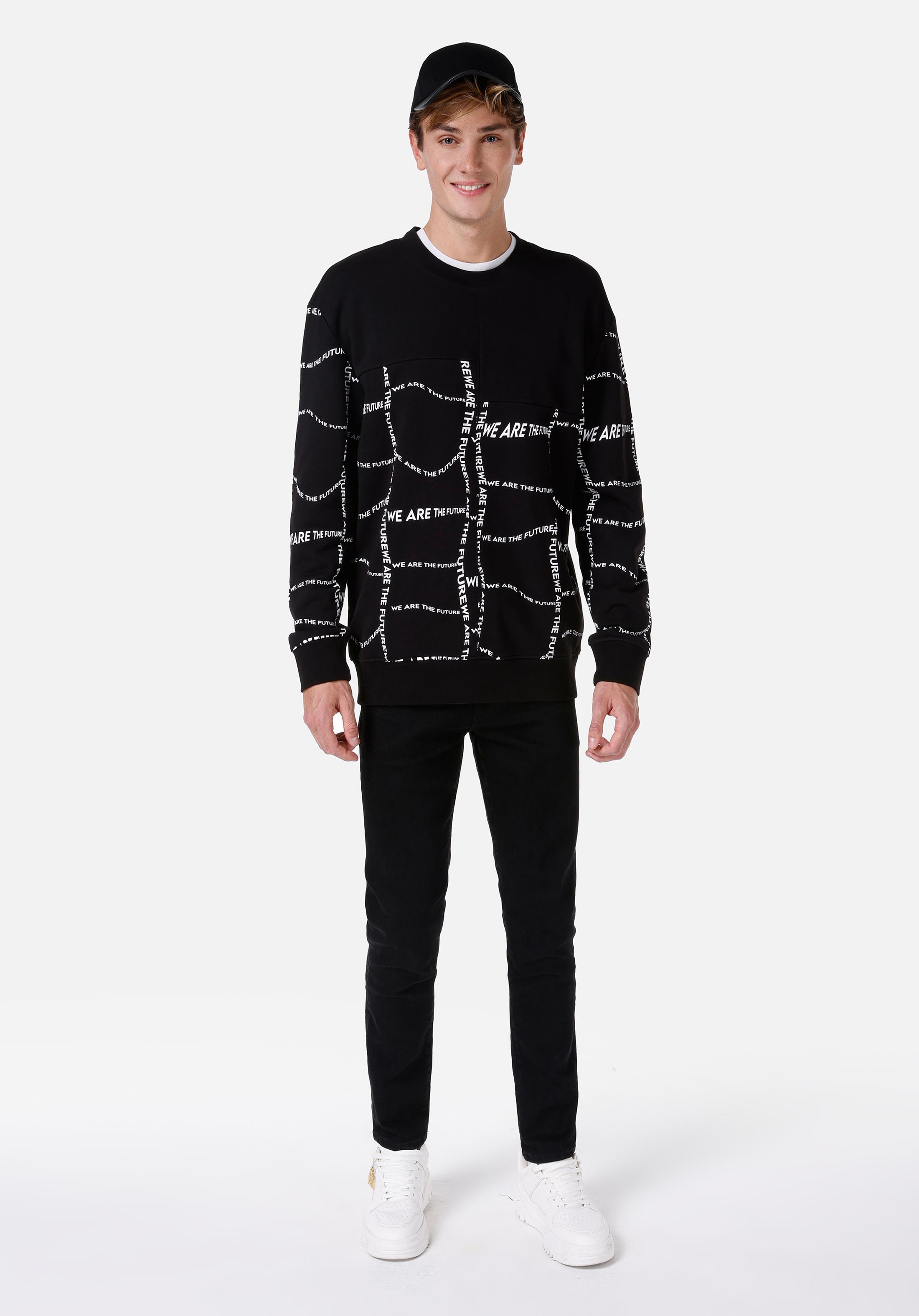 Comfort Fit   Erkek Siyah Sweatshirt