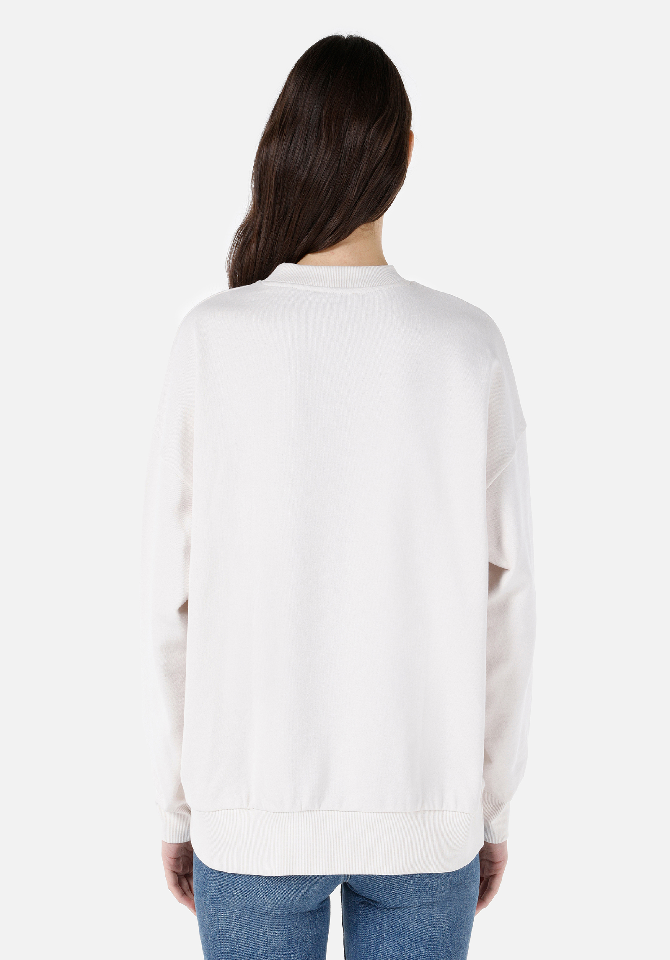 Comfort Fit   Kadın Beyaz Sweatshirt
