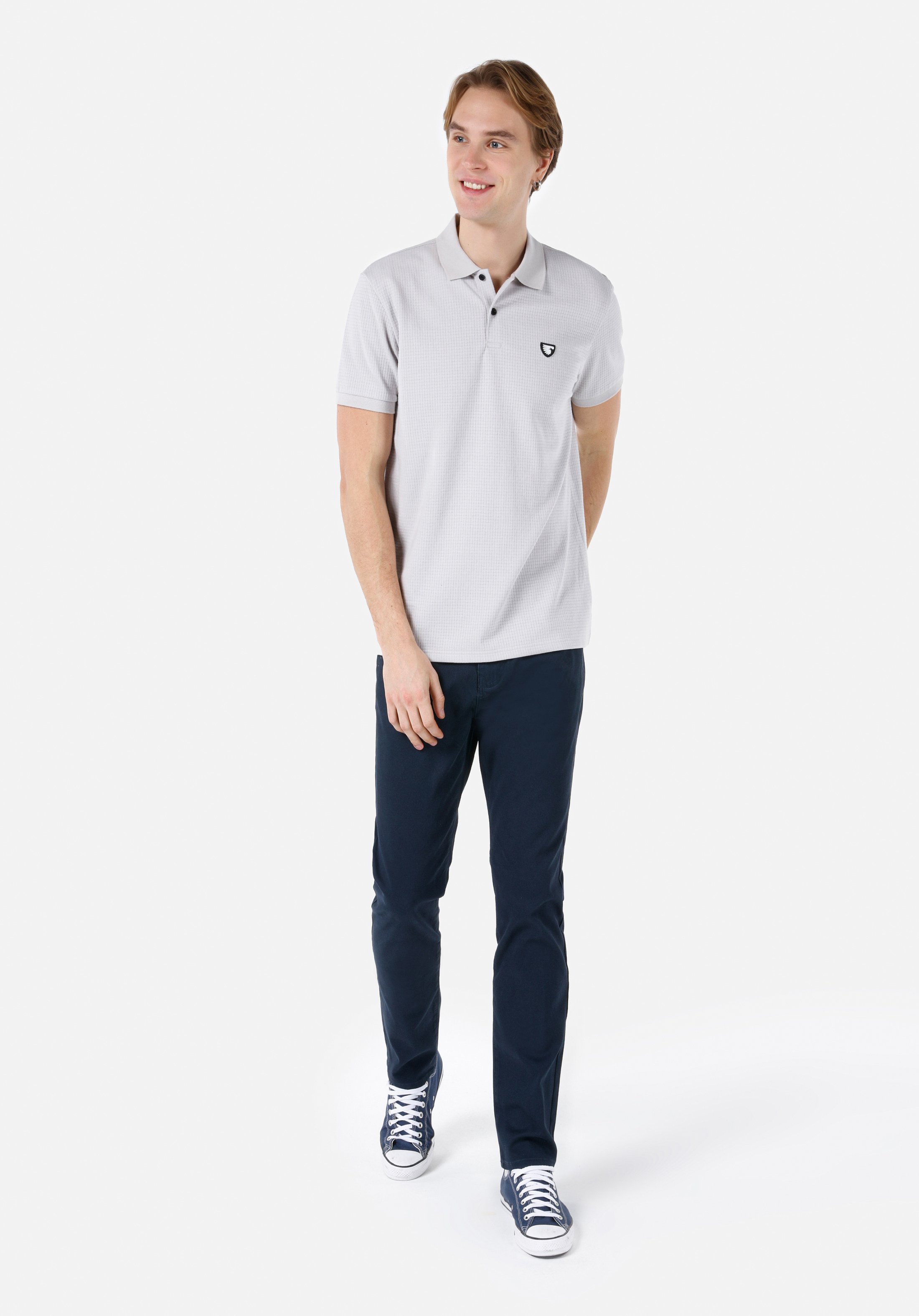 Regular Fit Polo Yaka Düz Erkek Taş Kısa Kol Tişört
