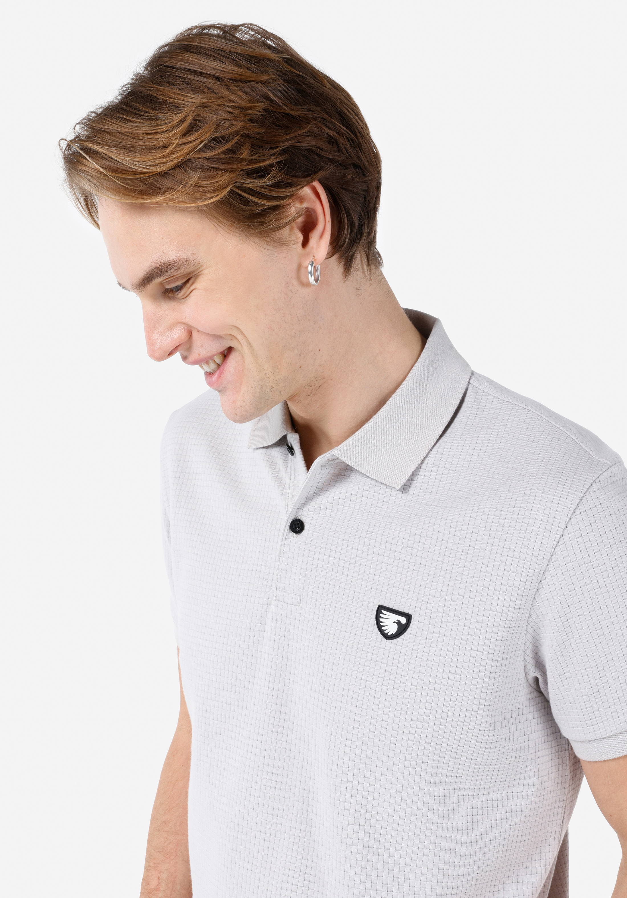 Regular Fit Polo Yaka Düz Erkek Taş Kısa Kol Tişört