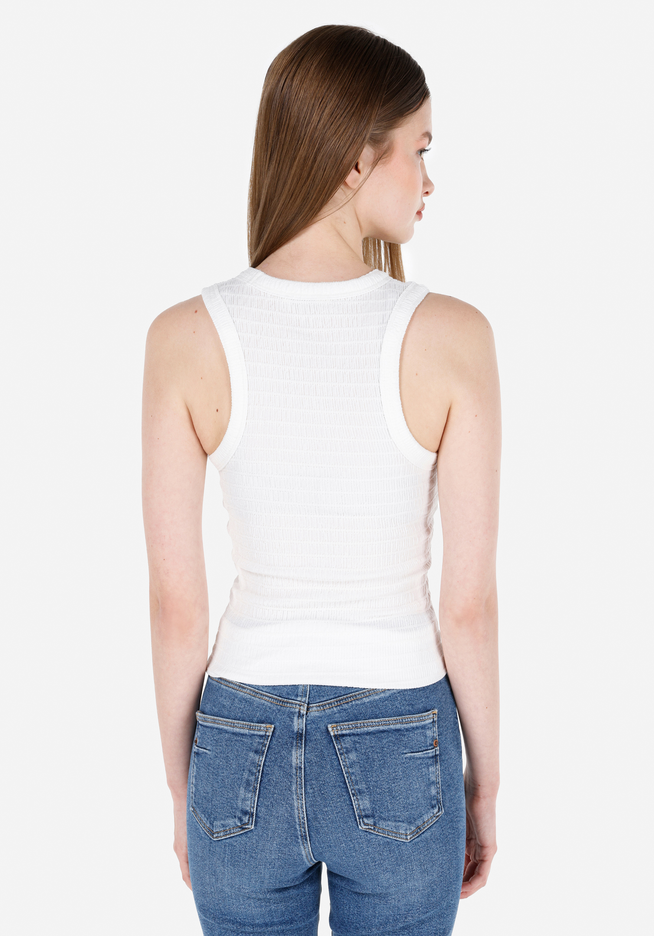 Slim Fit   Kadın Beyaz Atlet