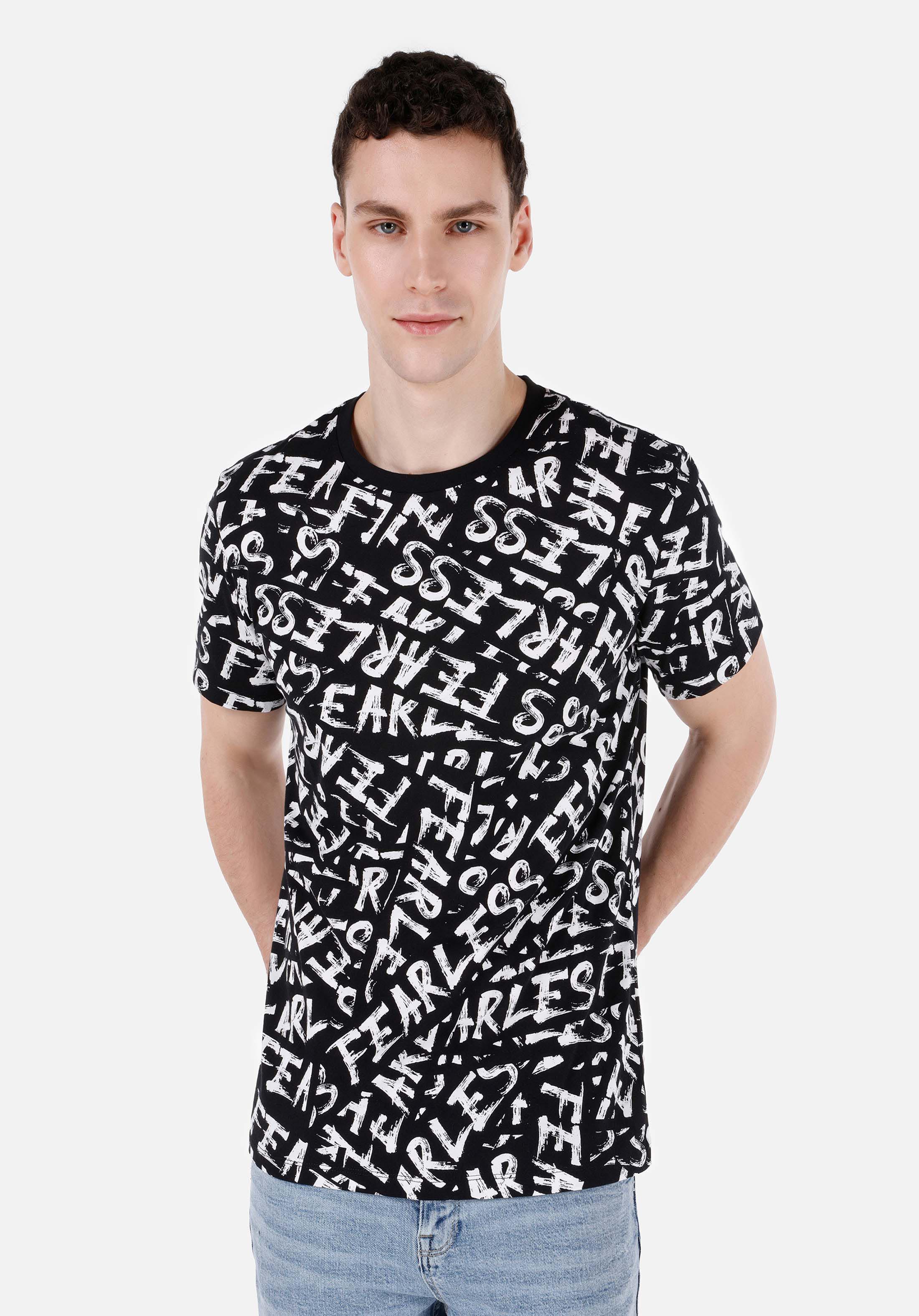 Regular Fit Yuvarlak Yaka  Erkek Siyah Kısa Kol Tişört