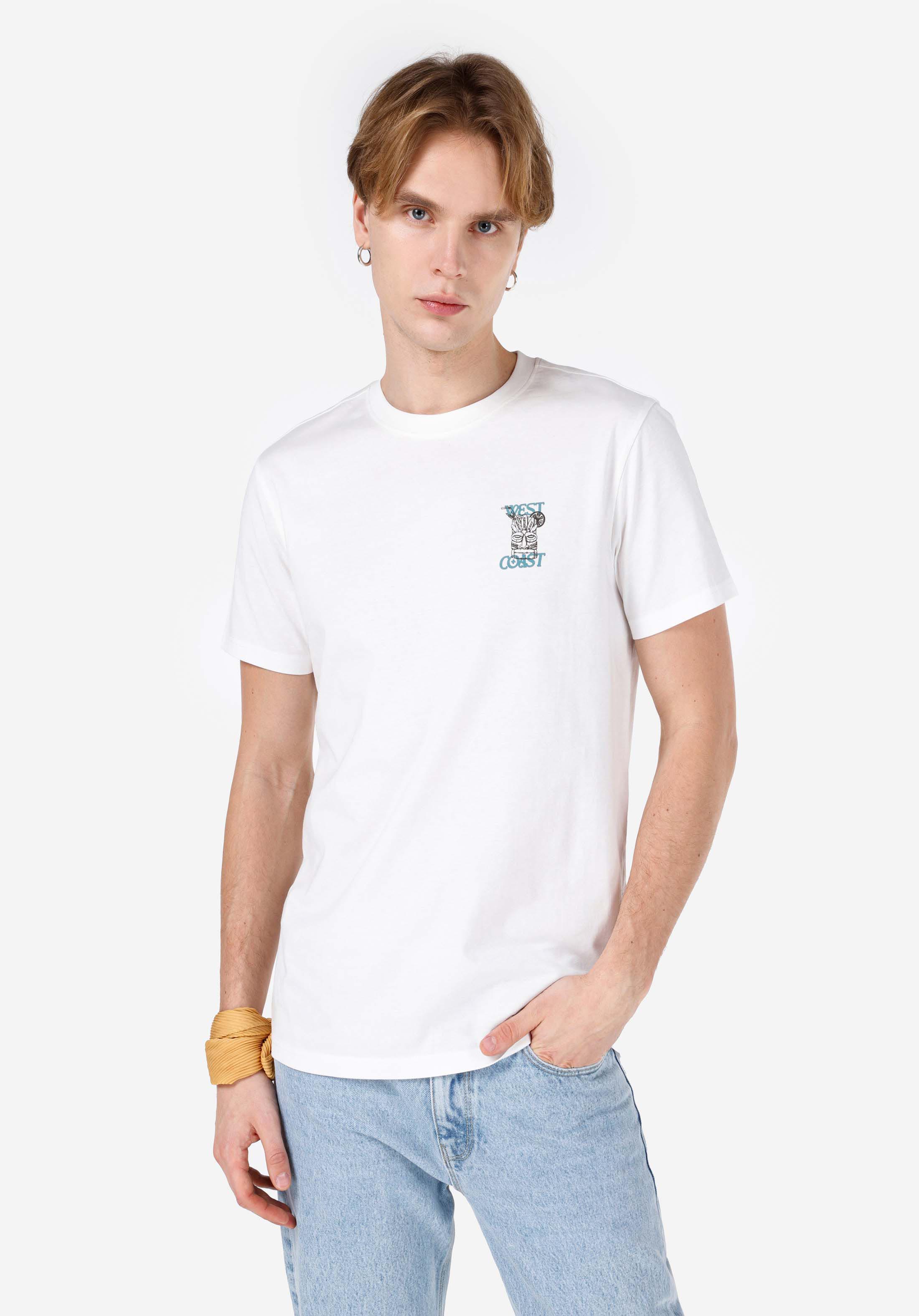 Regular Fit Yuvarlak Yaka Düz Erkek Beyaz Kısa Kol Tişört