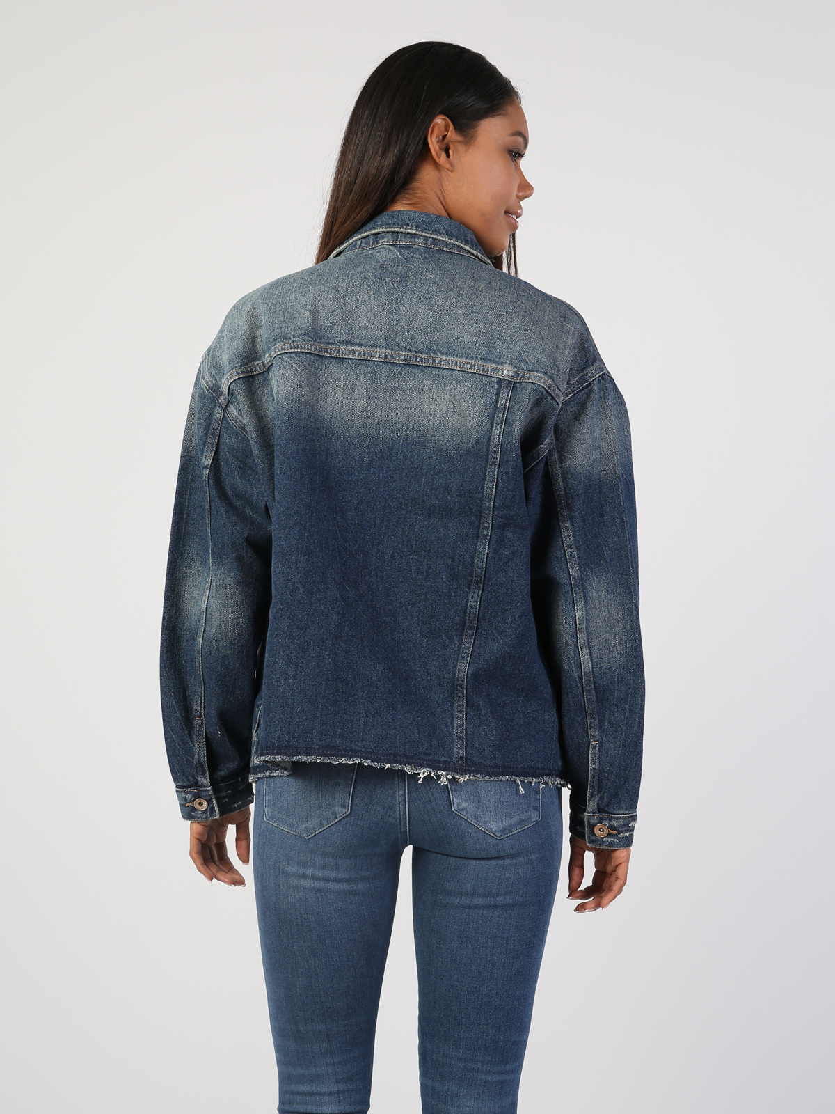    Boyfriend Fit Mavi Kadın Jean Ceket