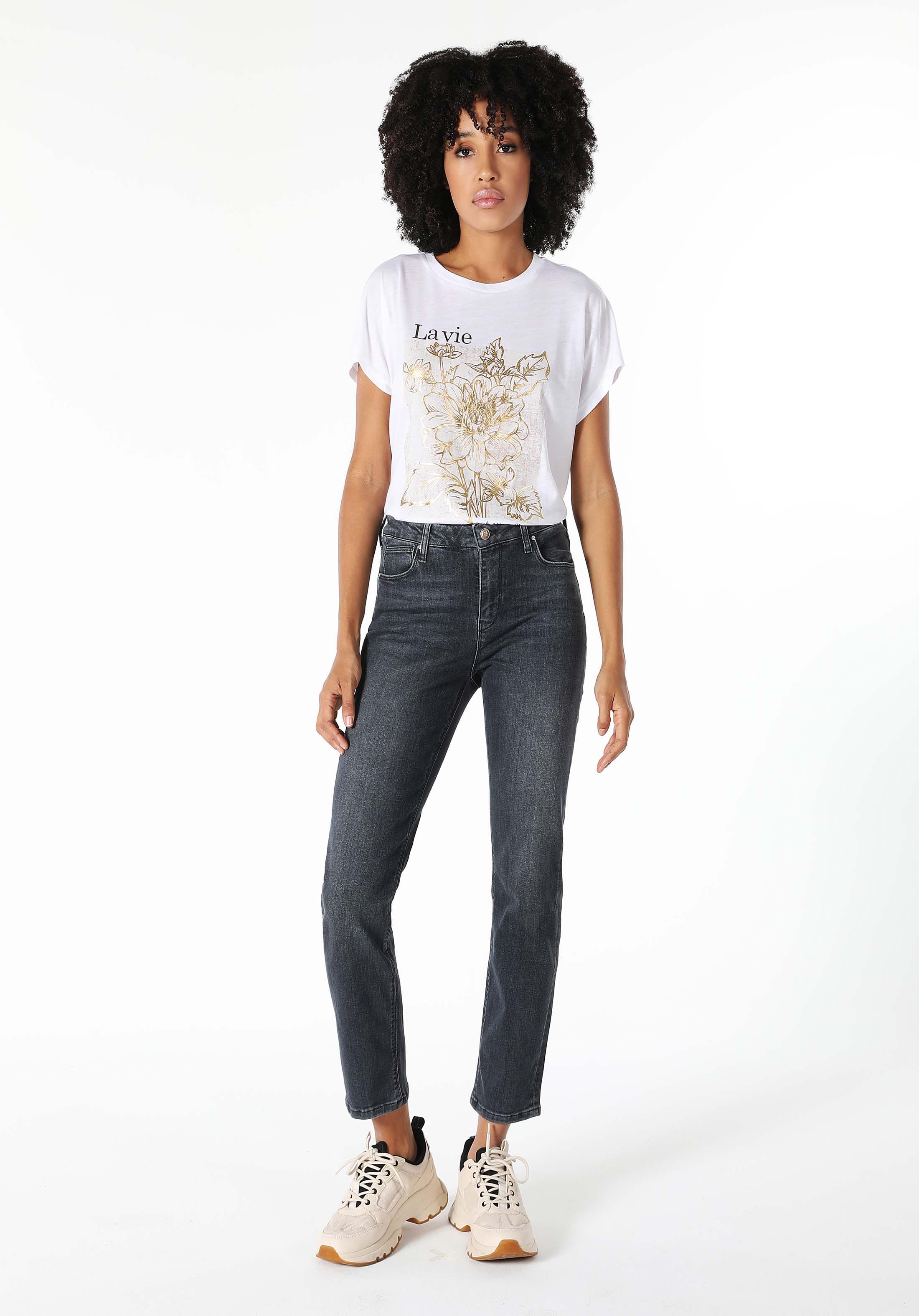 Slim Fit Orta Bel Düz Paça Kadın Denim Jean Pantolon