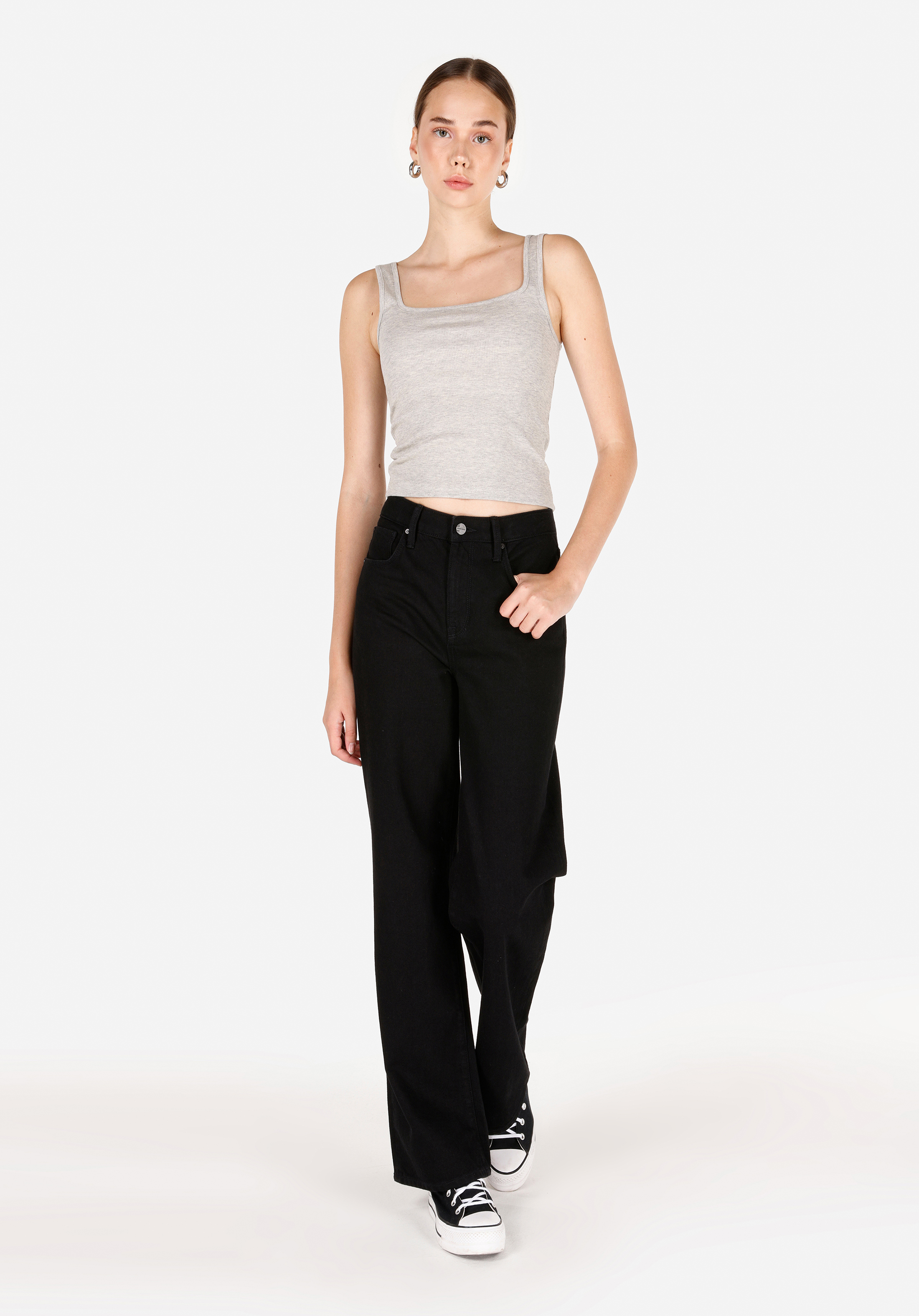 Slim Fit   Kadın Gri Atlet