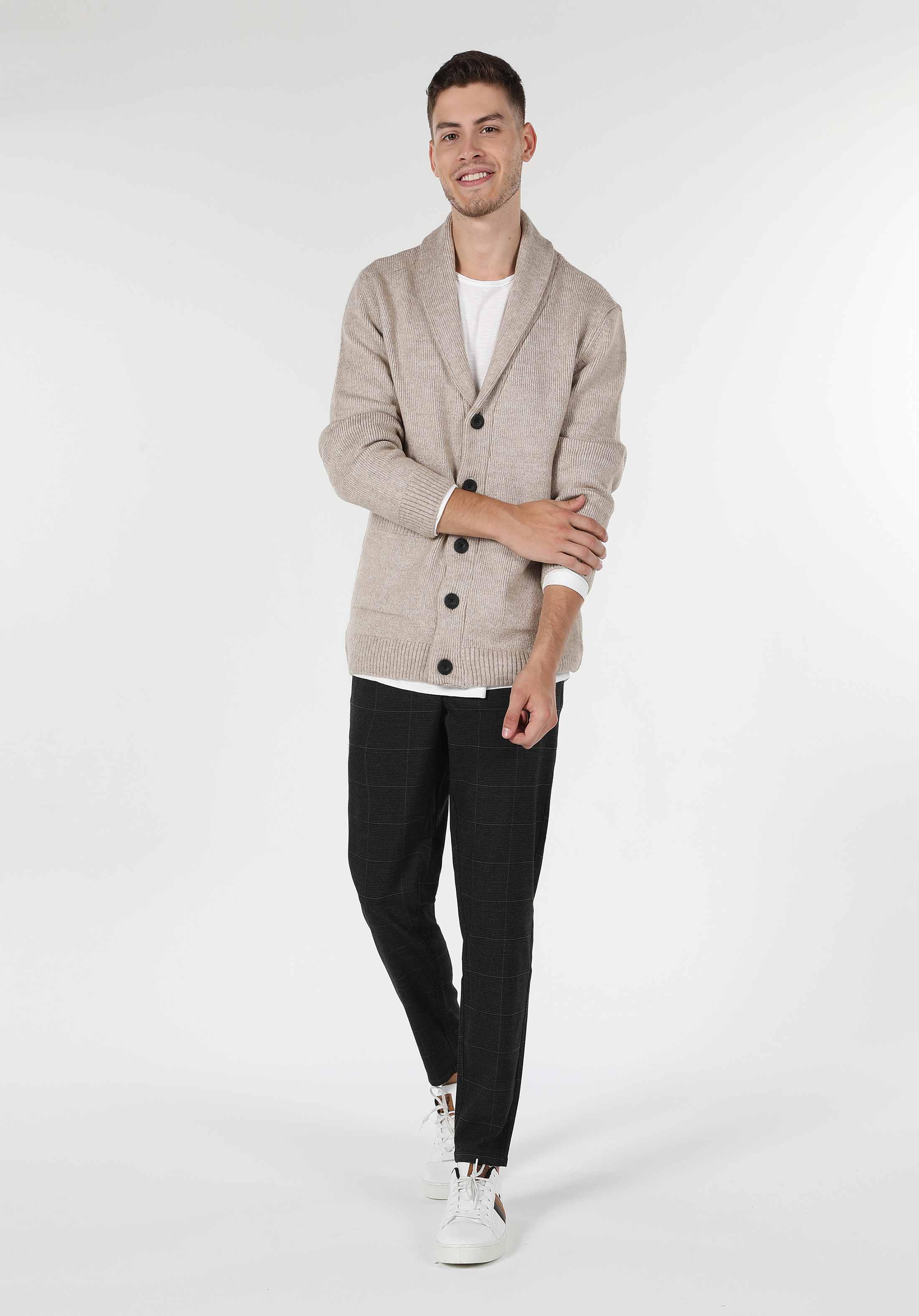 Slim Fit   Erkek Kahverengi Hırka Cl1059692