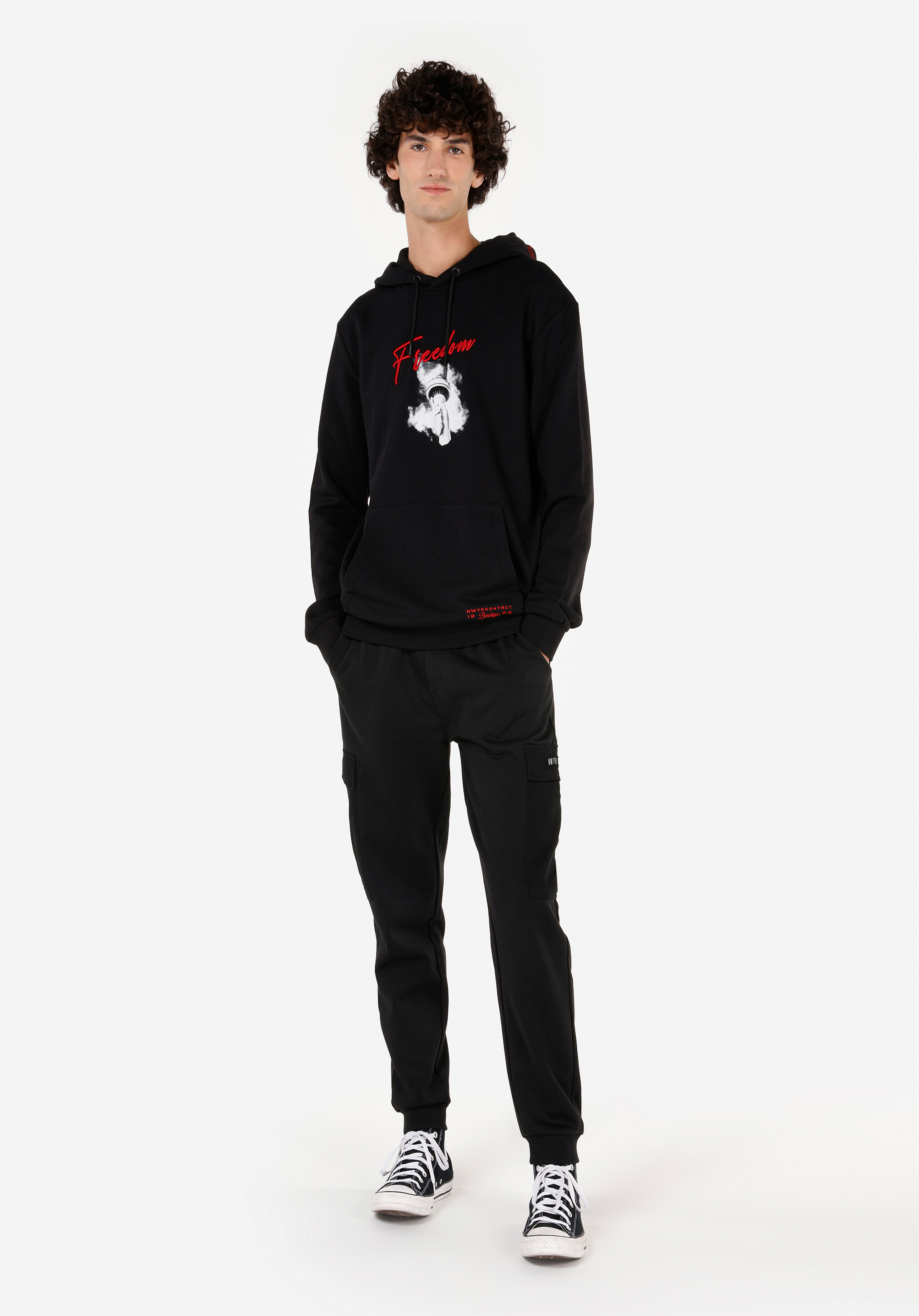 Regular Fit   Erkek Siyah Sweatshirt
