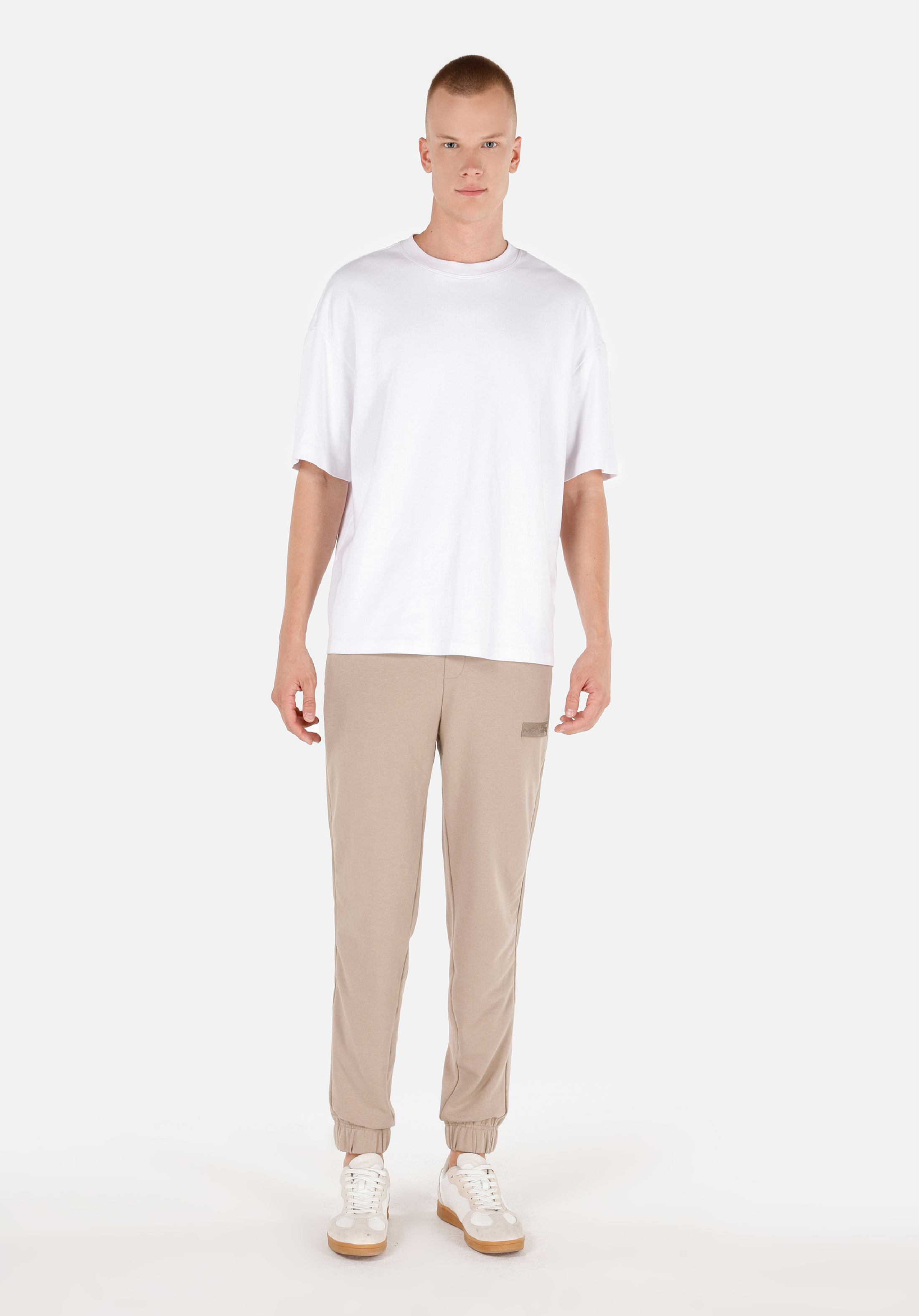 Slim Fit Orta Bel  Erkek Bej Eşofman Altı