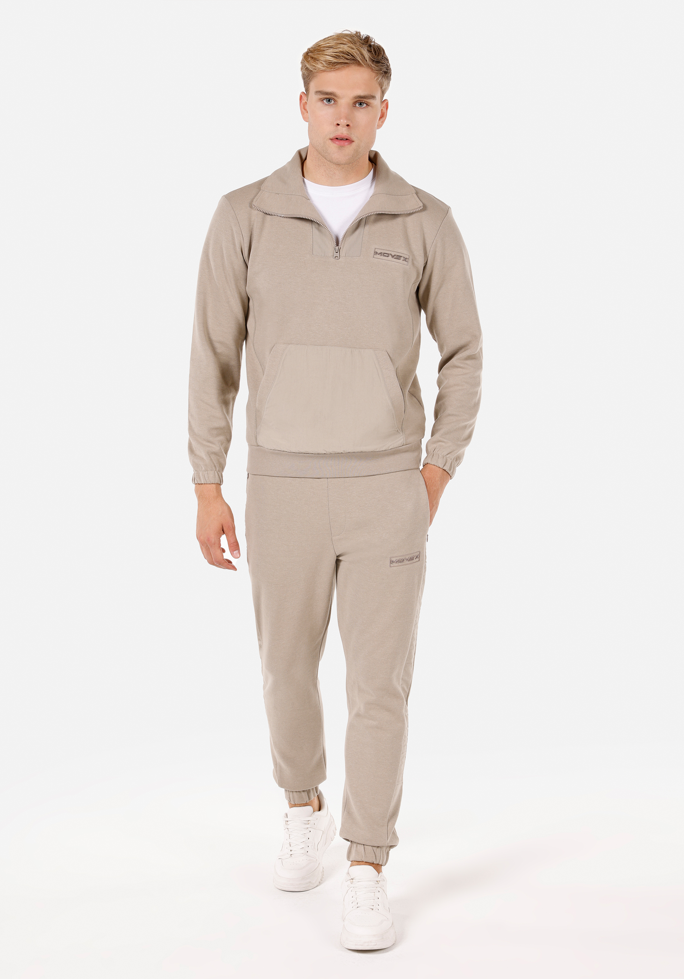 Slim Fit Orta Bel  Erkek Bej Eşofman Altı