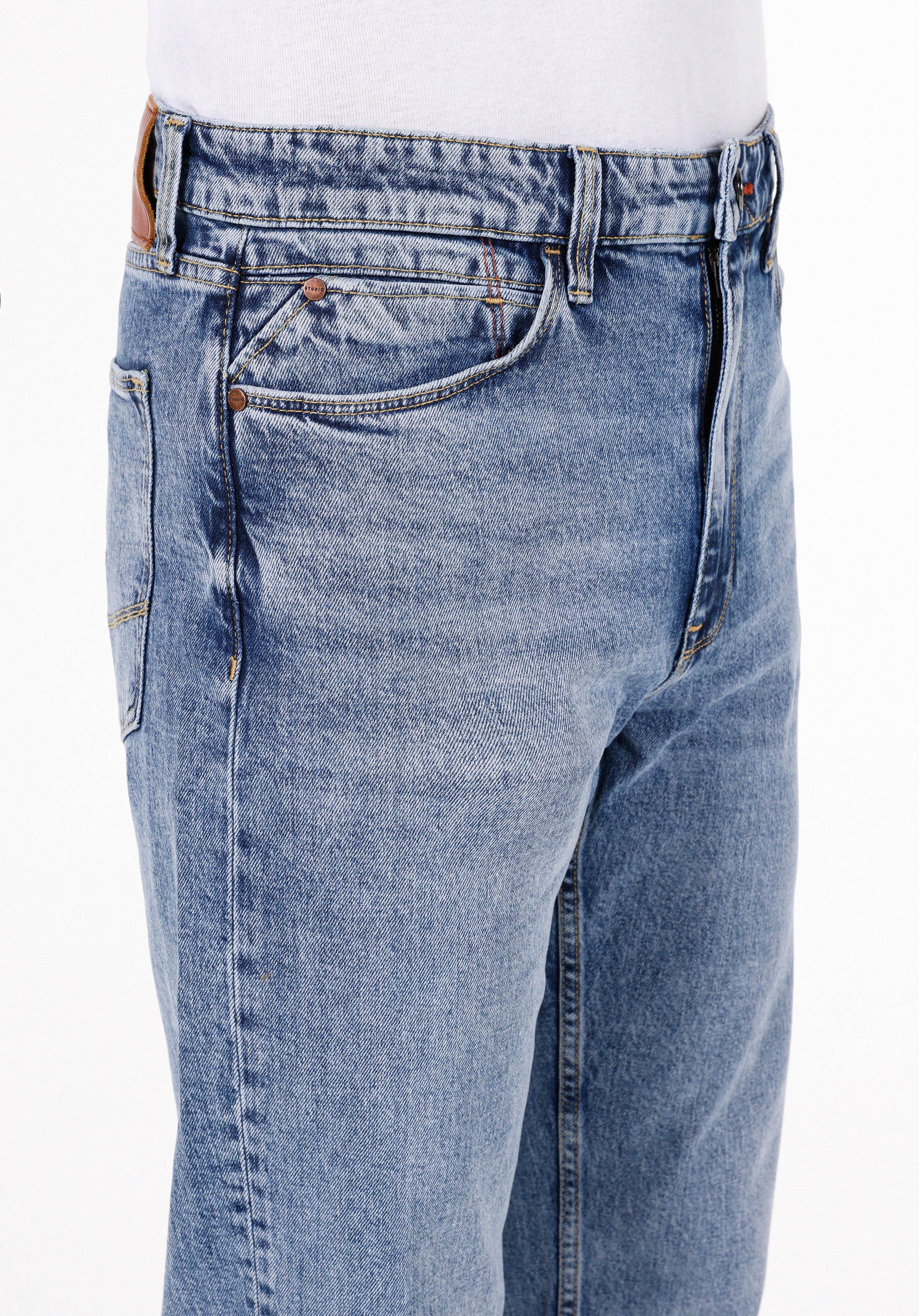 Slim Straight Fit Orta Bel Düz Paça Erkek Denim Jean Pantolon