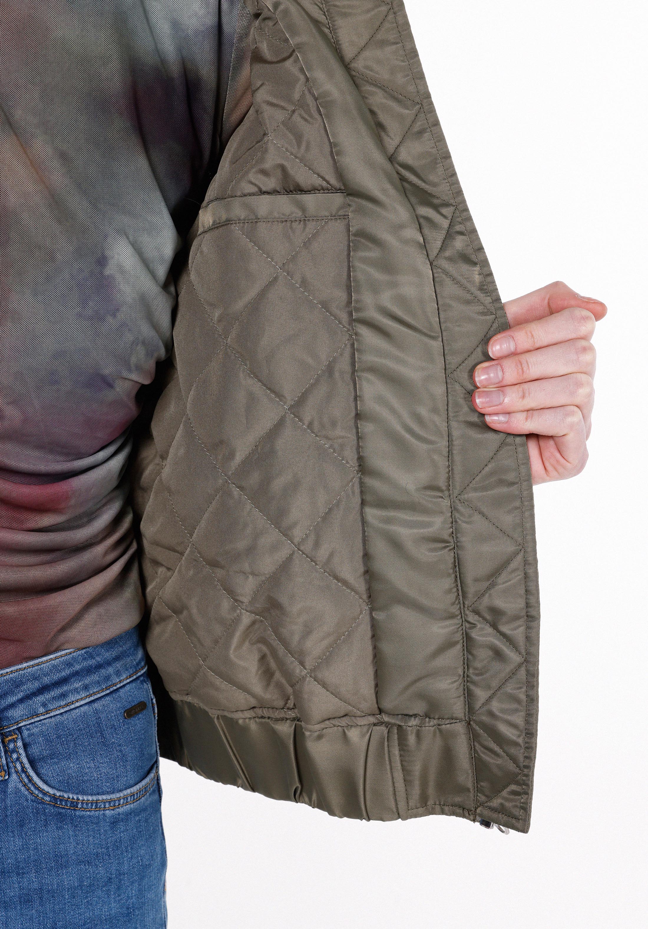 Regular Fit Kolej Yaka Fermuarlı Astarlı Suya Dayanıklı Kadın Yeşil Mont