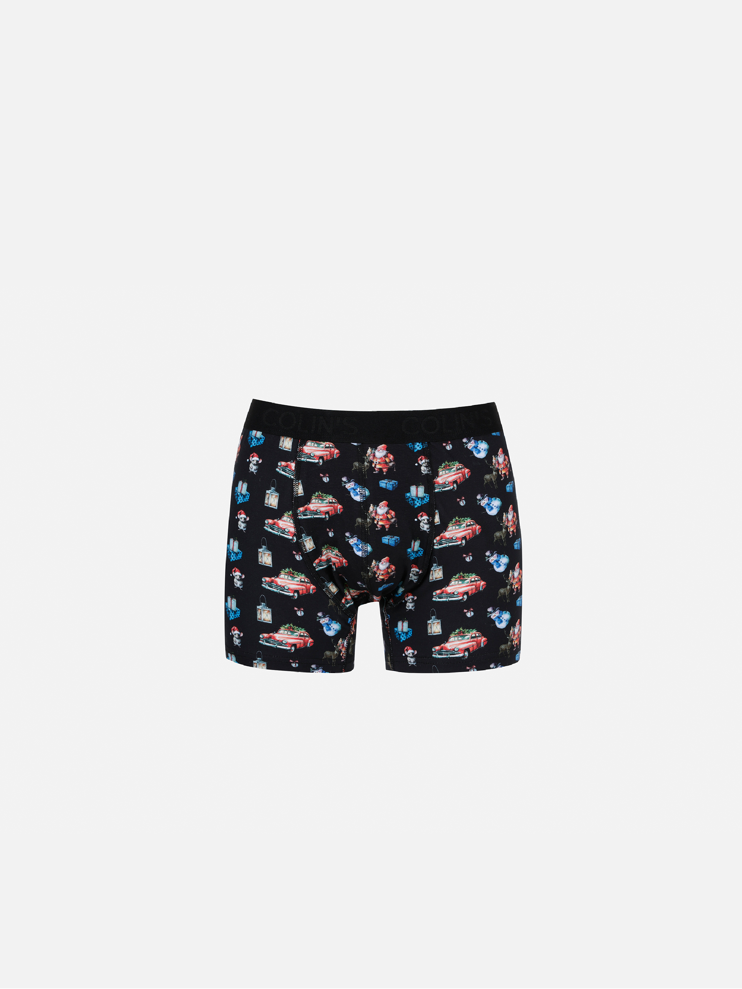 Modern Fit Baskılı Erkek Siyah Boxer