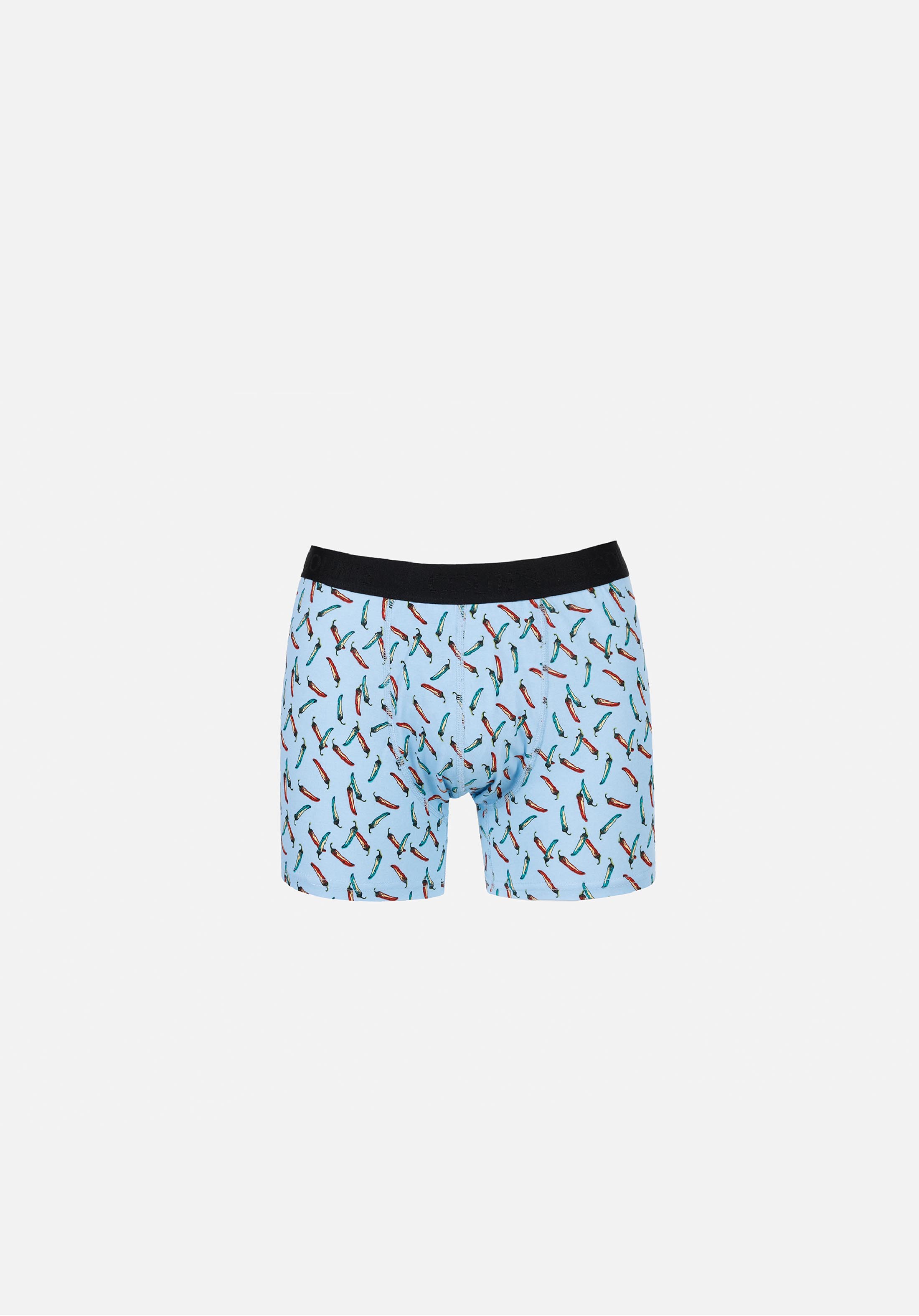Modern Fit Baskılı Erkek Mavi Boxer
